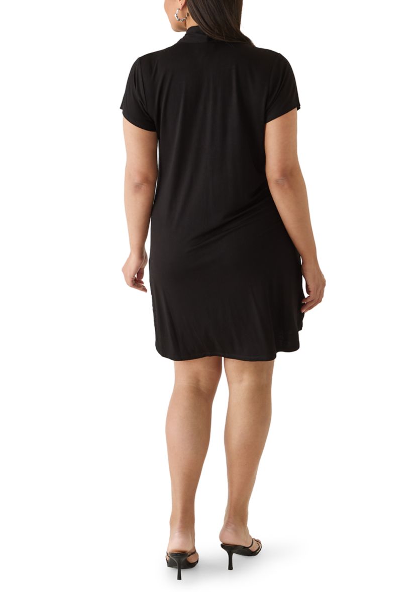 black dress plus size short Ever-Pretty Short Sleeves Sequin High Low Formal Evening Dress main image 1