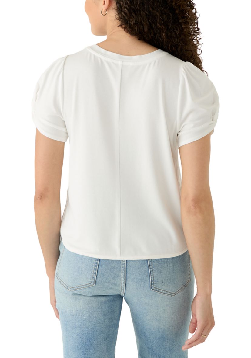 Cupio Petite Puff Sleeve Knit Top | Belk