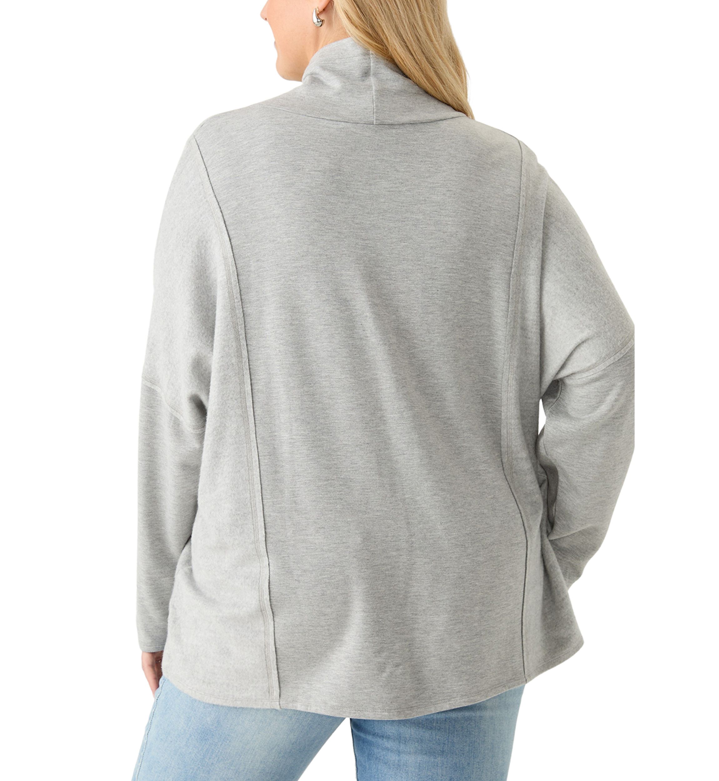 Plus Size Long Sleeve Funnel Neck Fleece Top