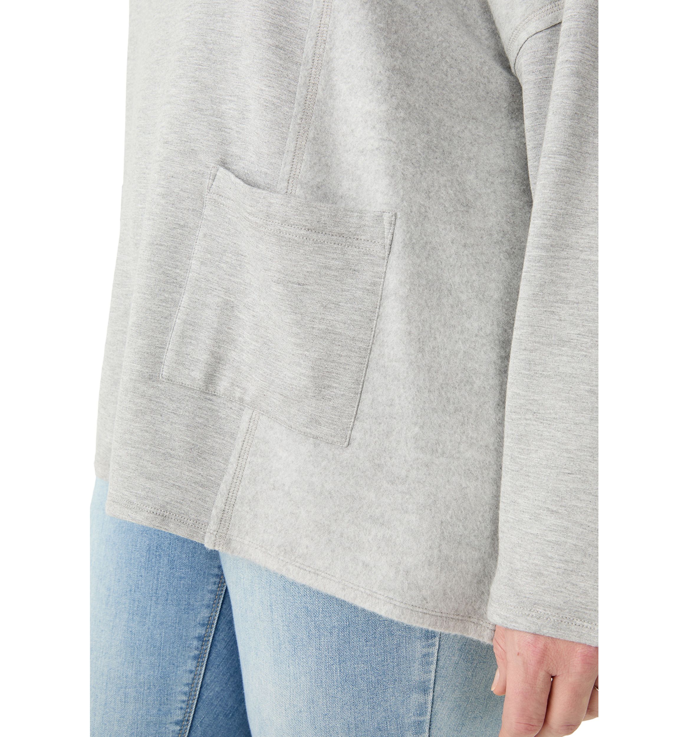 Plus Size Long Sleeve Funnel Neck Fleece Top
