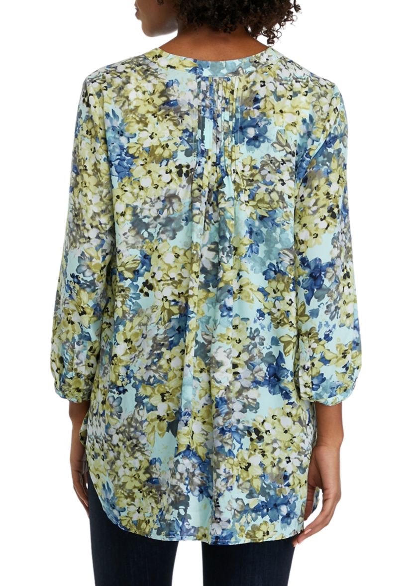 Womens 3/4 Sleeve Printed Blouse