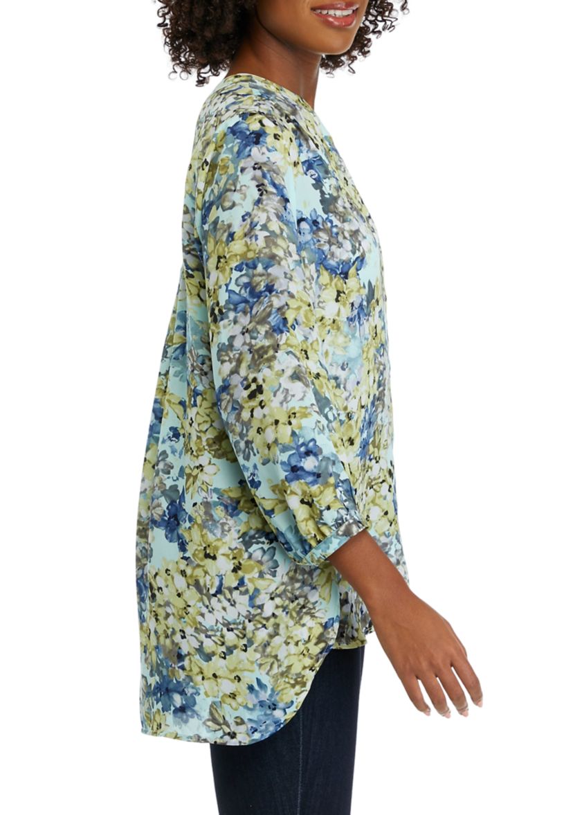 Womens 3/4 Sleeve Printed Blouse