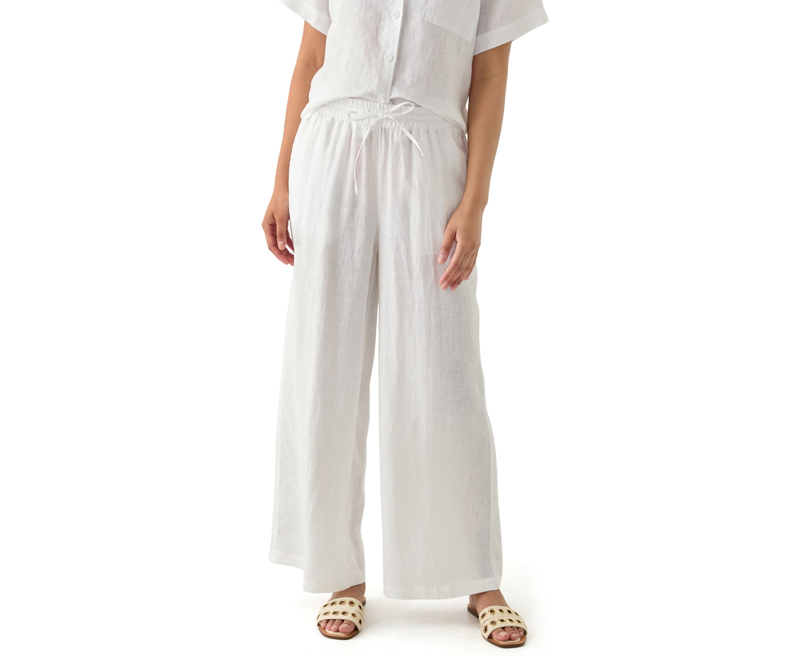Womens Linen Wide Leg Pants