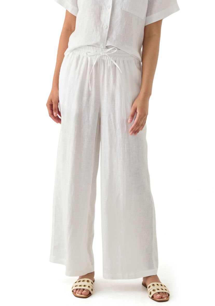 Womens Linen Wide Leg Pants
