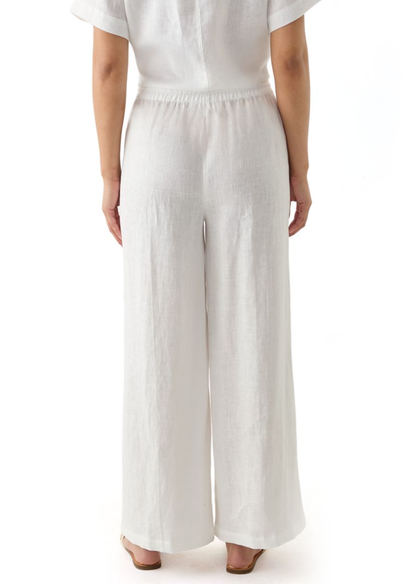Womens Linen Wide Leg Pants
