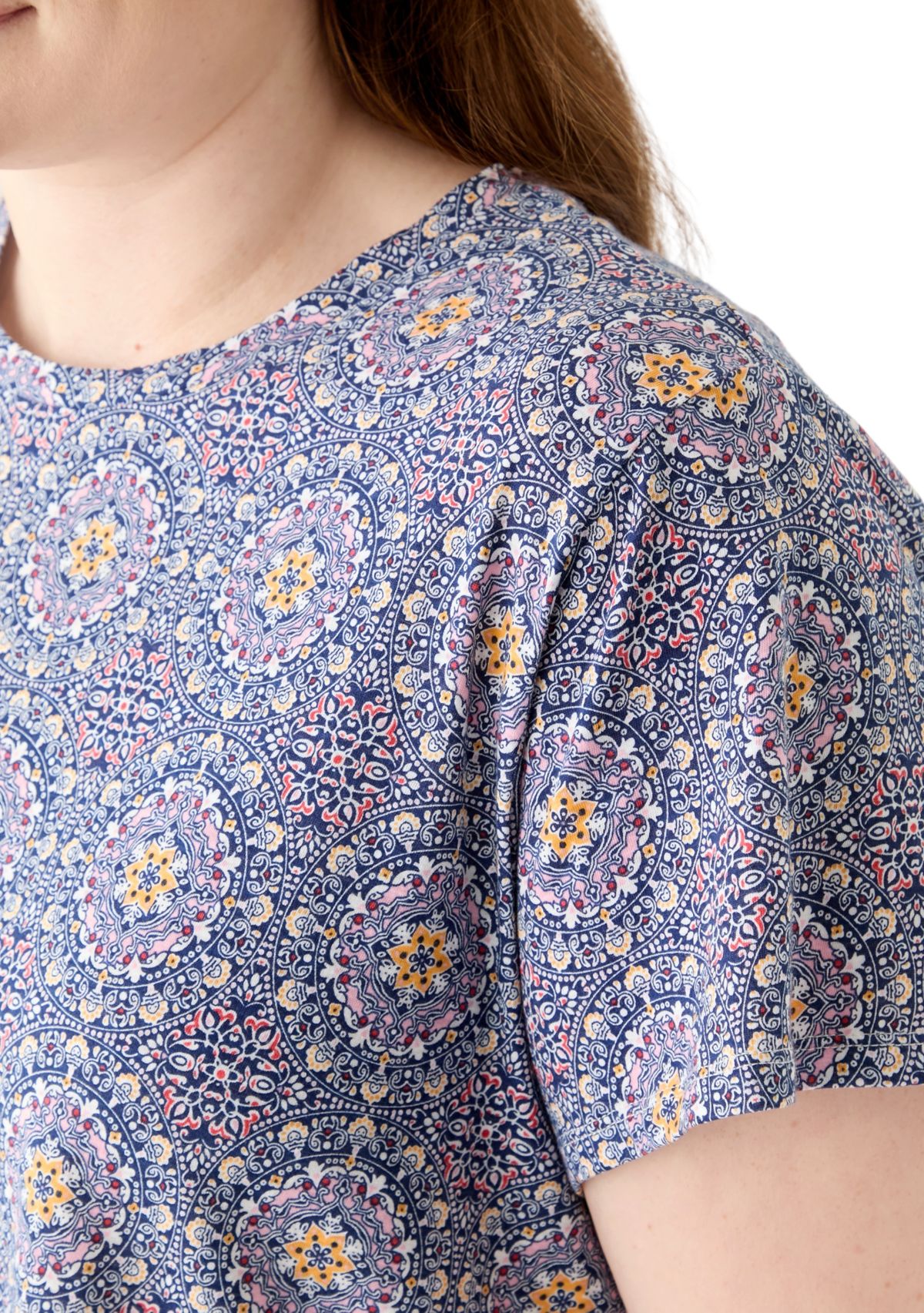 Plus Size Short Sleeve Slub Crew Neck T-Shirt