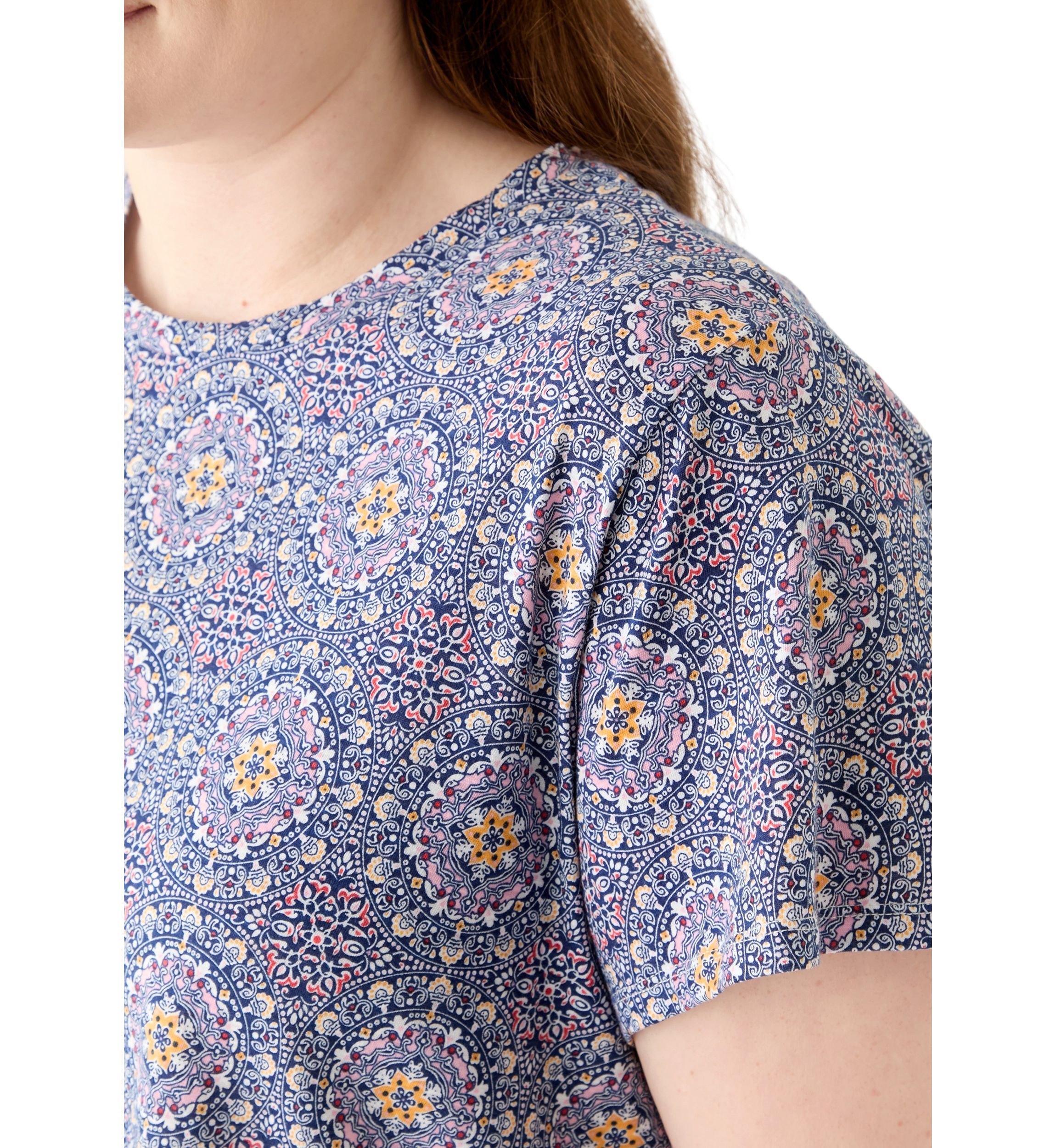 Plus Size Short Sleeve Slub Crew Neck T-Shirt