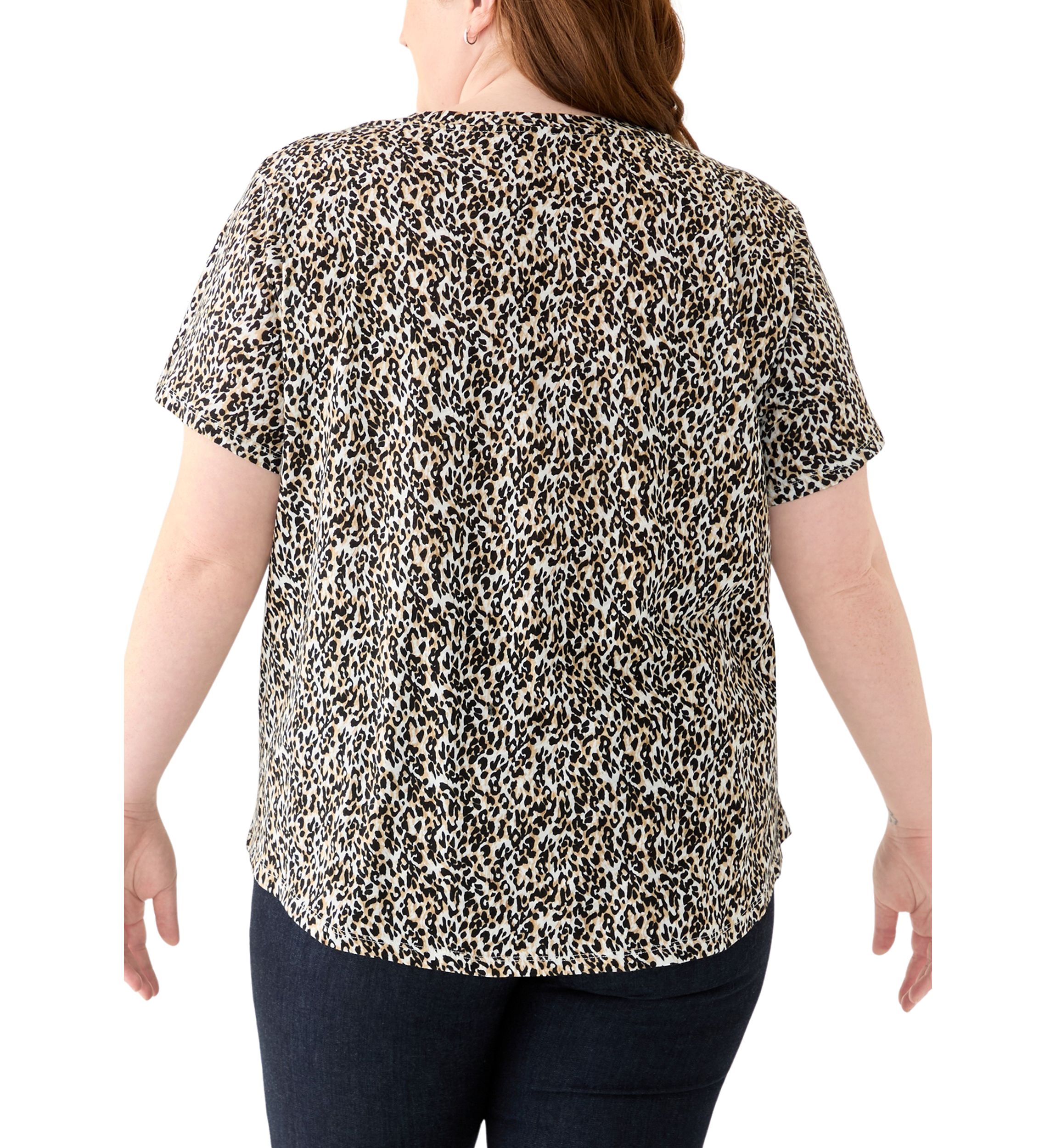 Plus Size Short Sleeve Slub Crew Neck T-Shirt