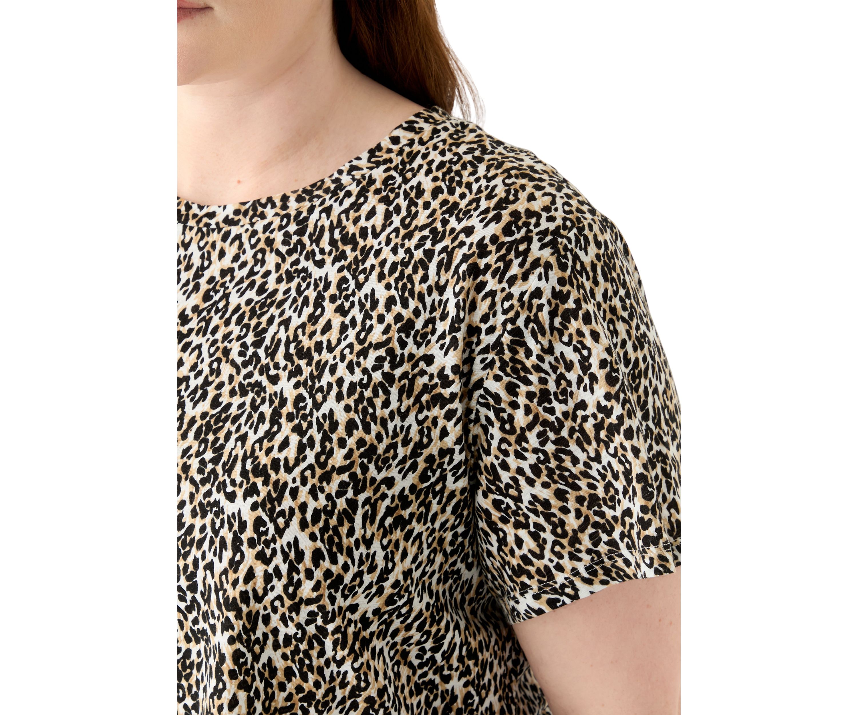 Plus Size Short Sleeve Slub Crew Neck T-Shirt
