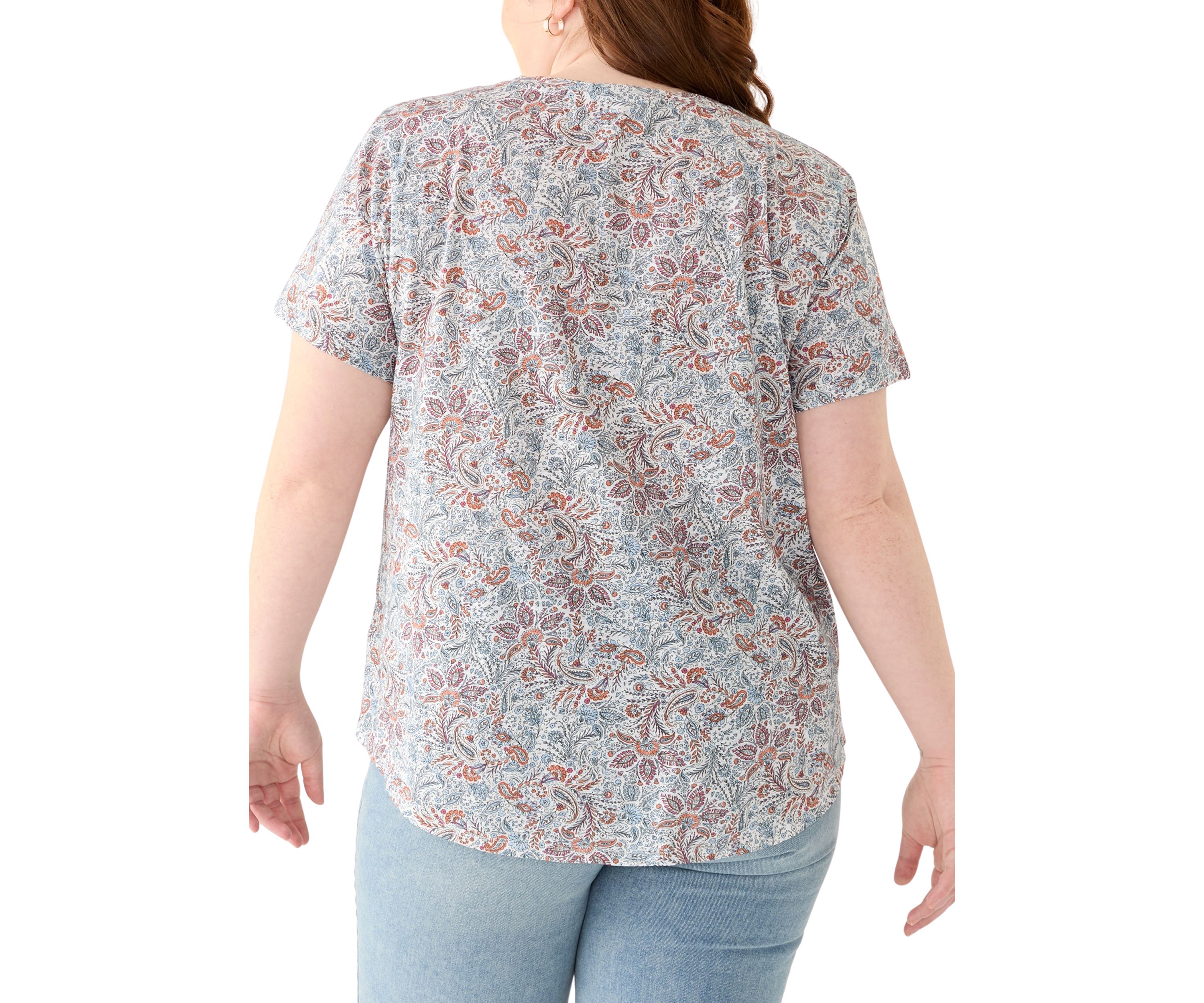 Plus Size Short Sleeve Slub Crew Neck T-Shirt