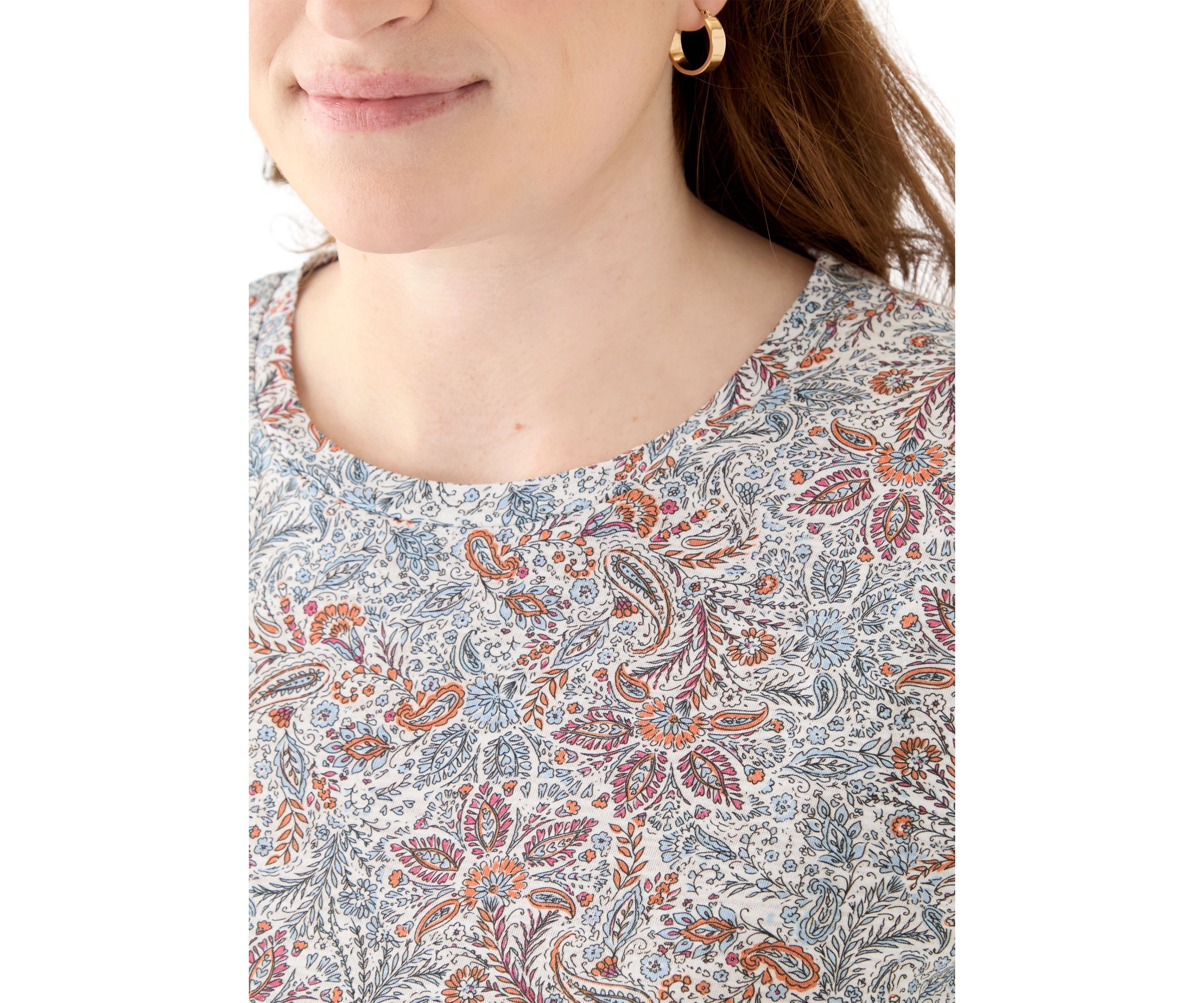 Plus Size Short Sleeve Slub Crew Neck T-Shirt