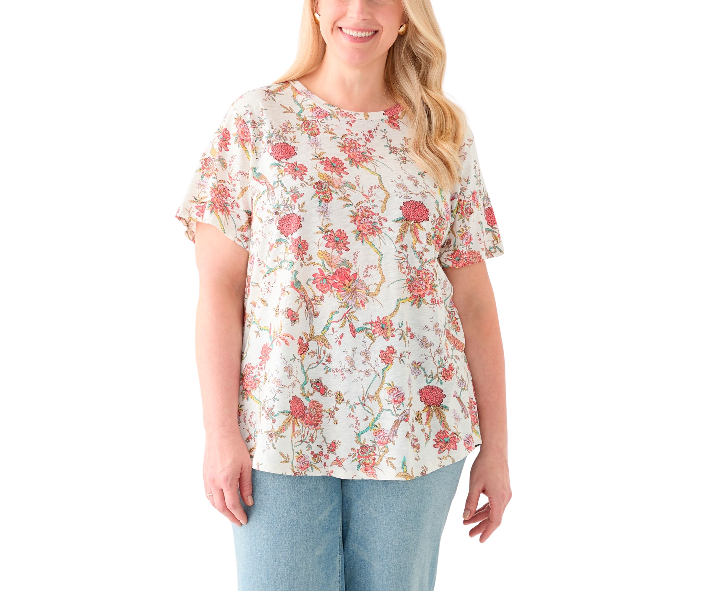 Plus Size Short Sleeve Slub T-Shirt