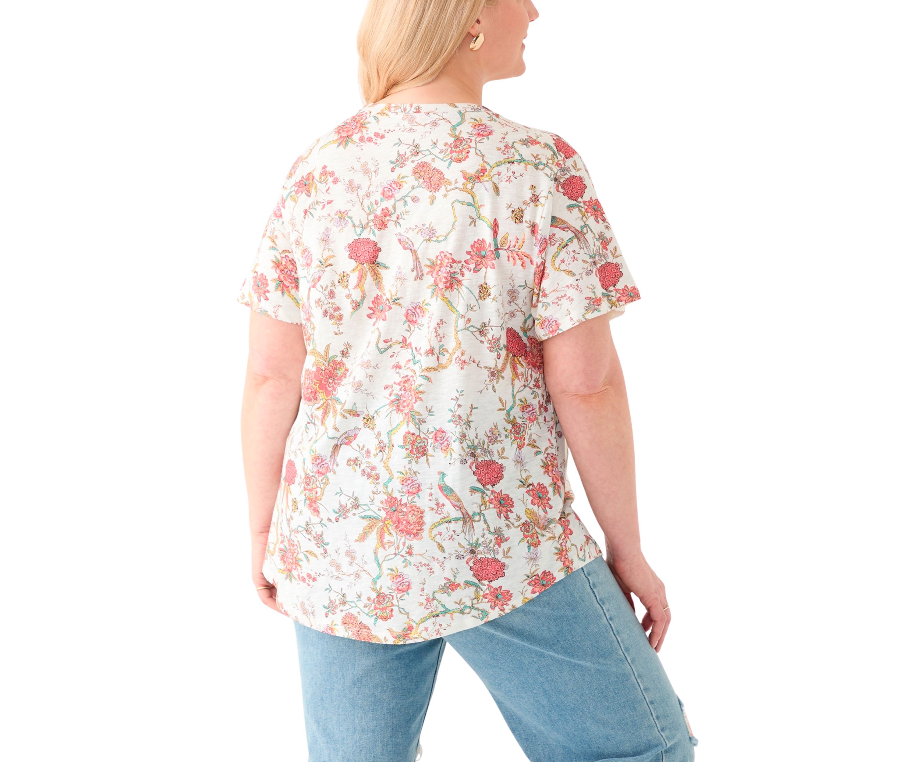 Plus Size Short Sleeve Slub T-Shirt