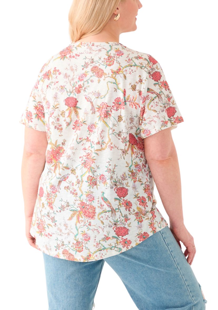 Plus Size Short Sleeve Slub T-Shirt