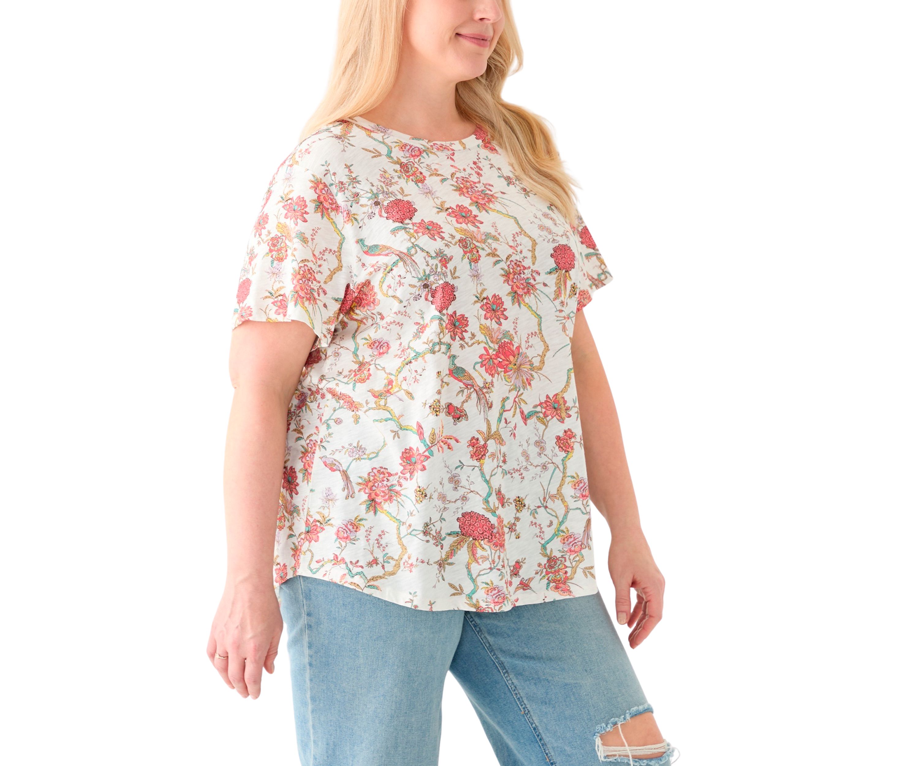 Plus Size Short Sleeve Slub T-Shirt