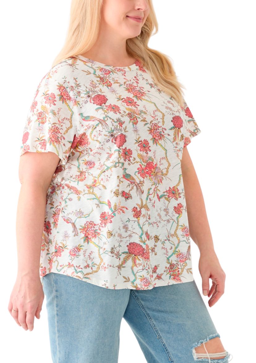 Plus Size Short Sleeve Slub T-Shirt
