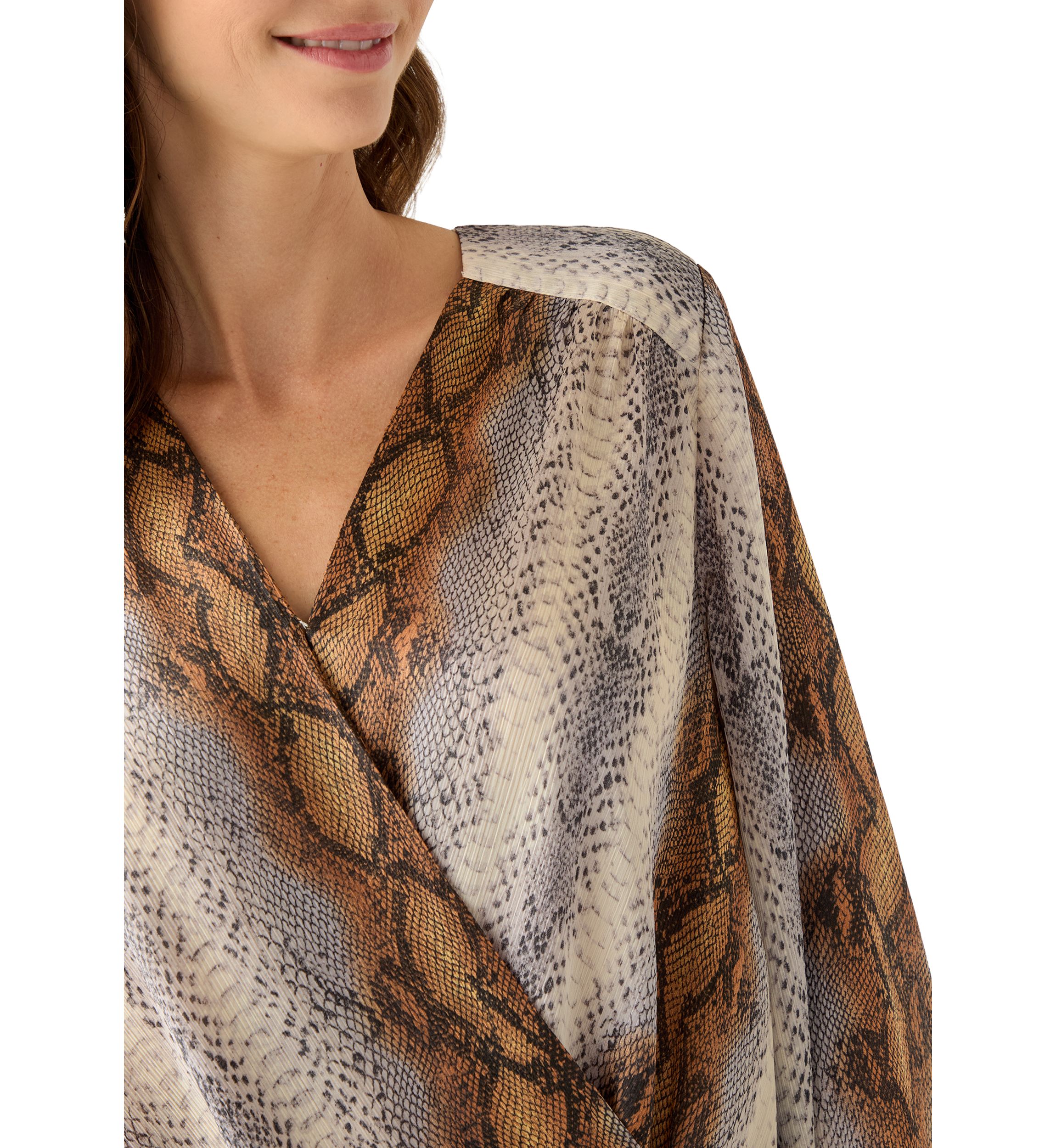 Womens Long Sleeve Snake Wrap Blouse