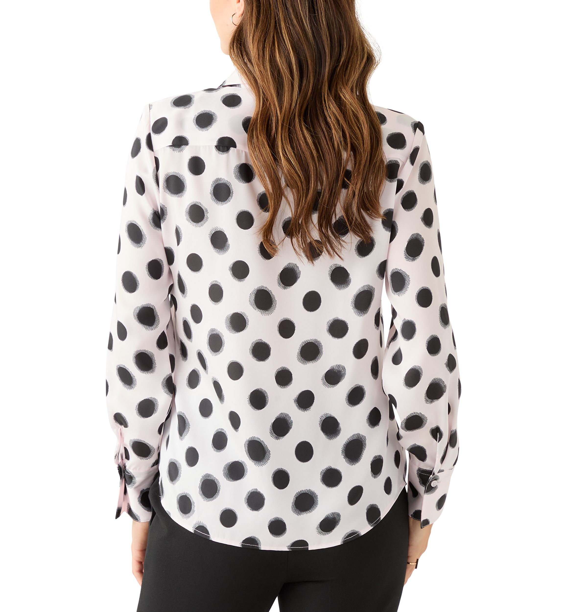 Womens Long Sleeve Polka Dot Shirt