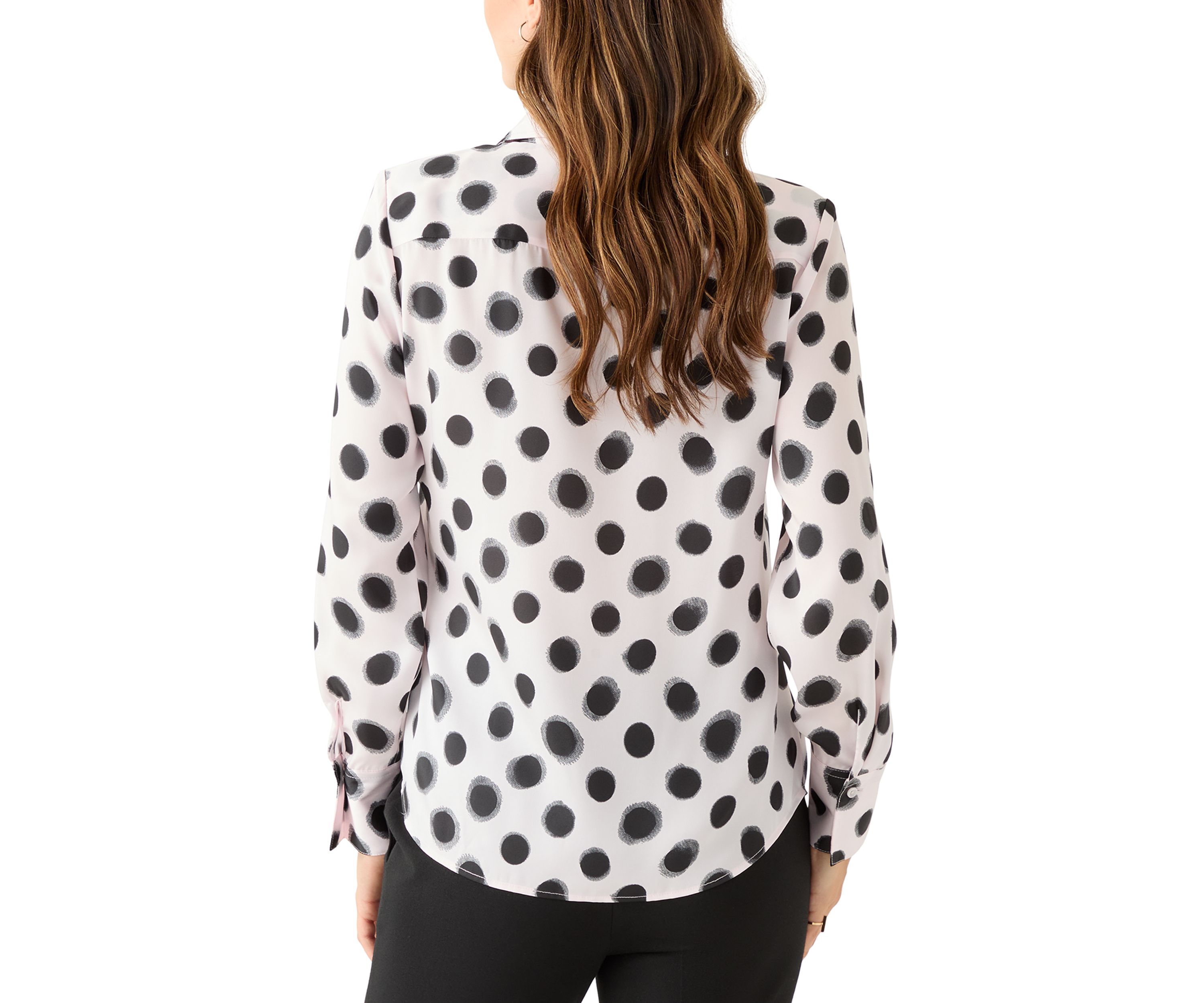 Womens Long Sleeve Polka Dot Shirt