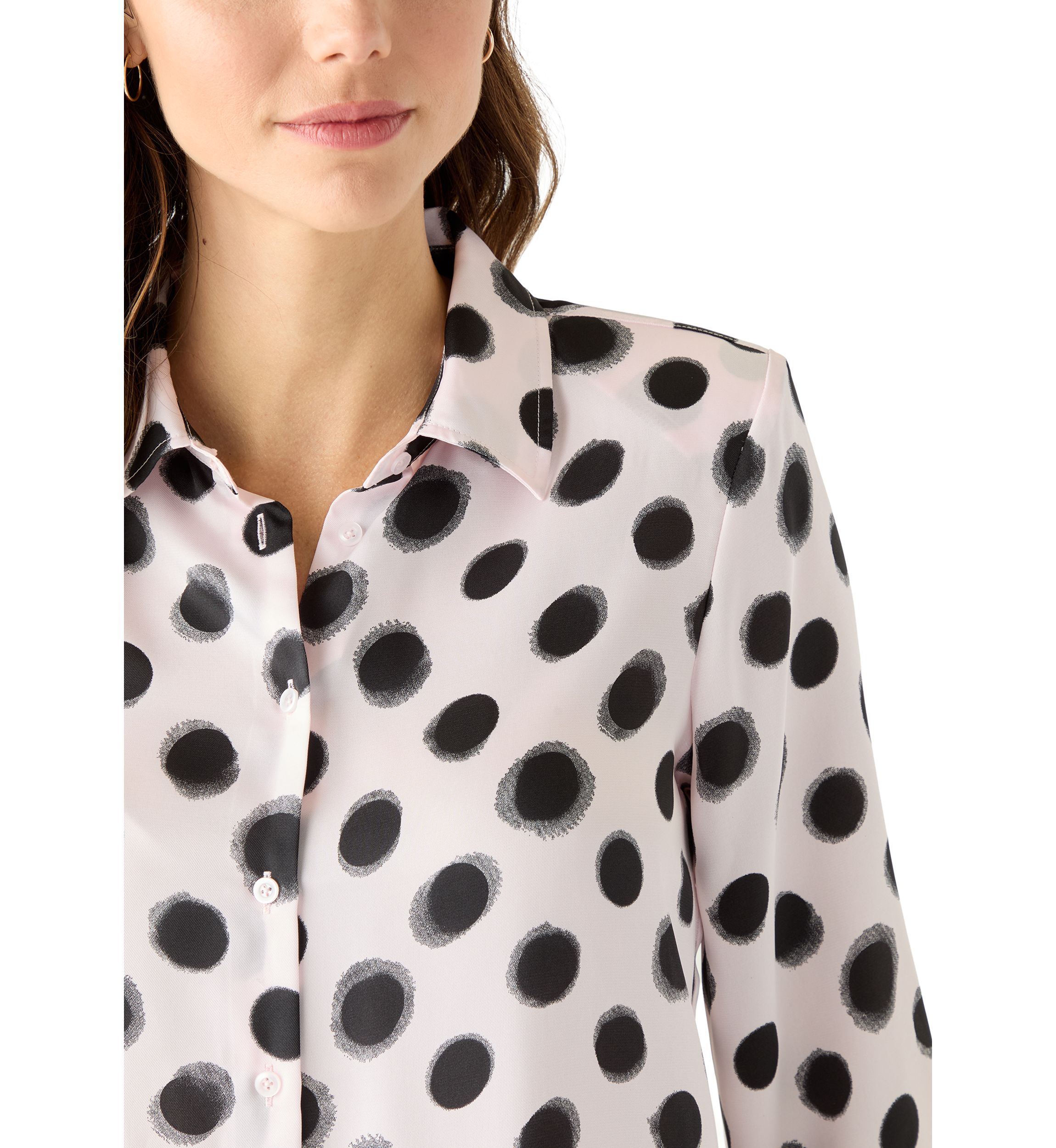 Womens Long Sleeve Polka Dot Shirt