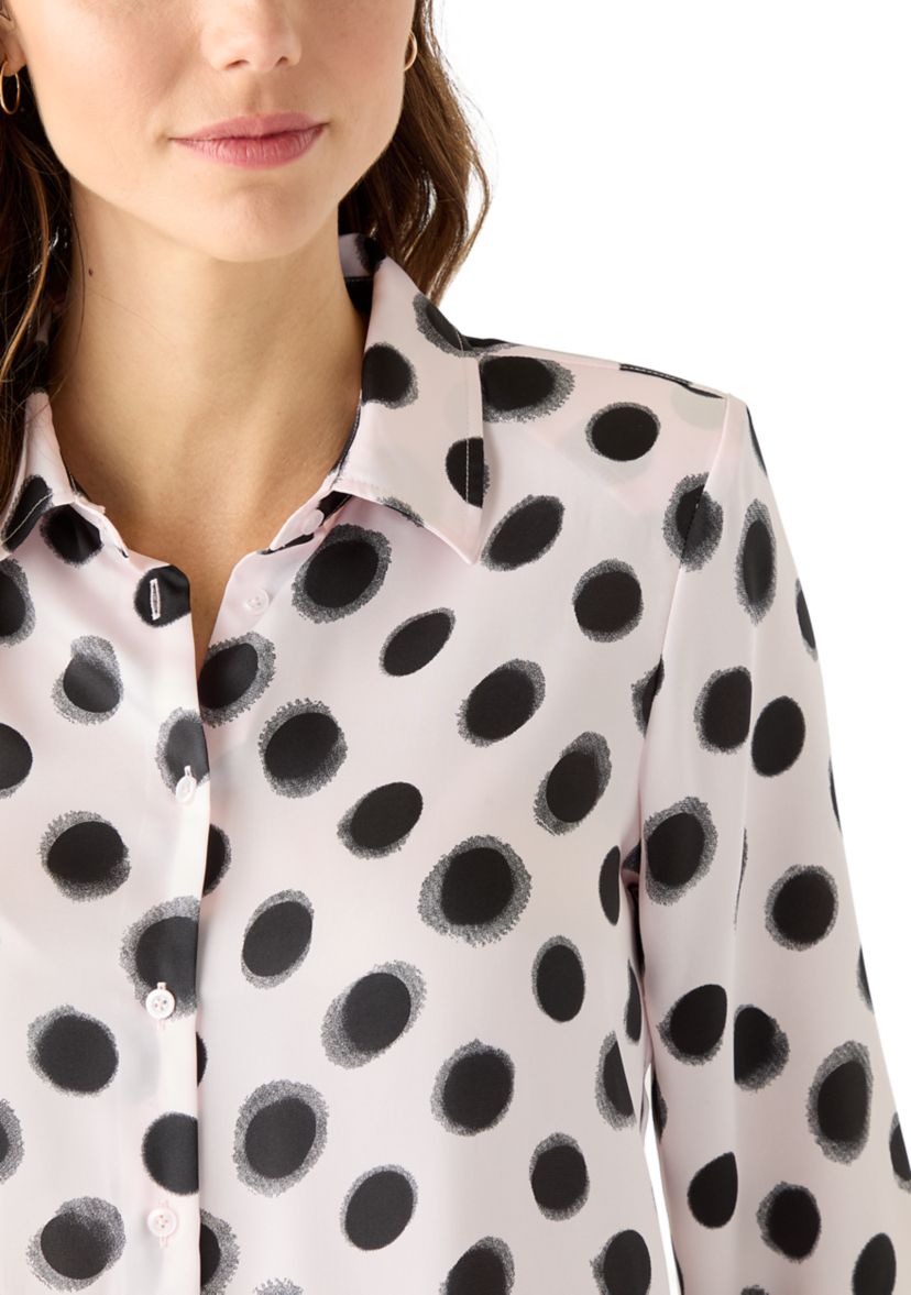 Womens Long Sleeve Polka Dot Shirt