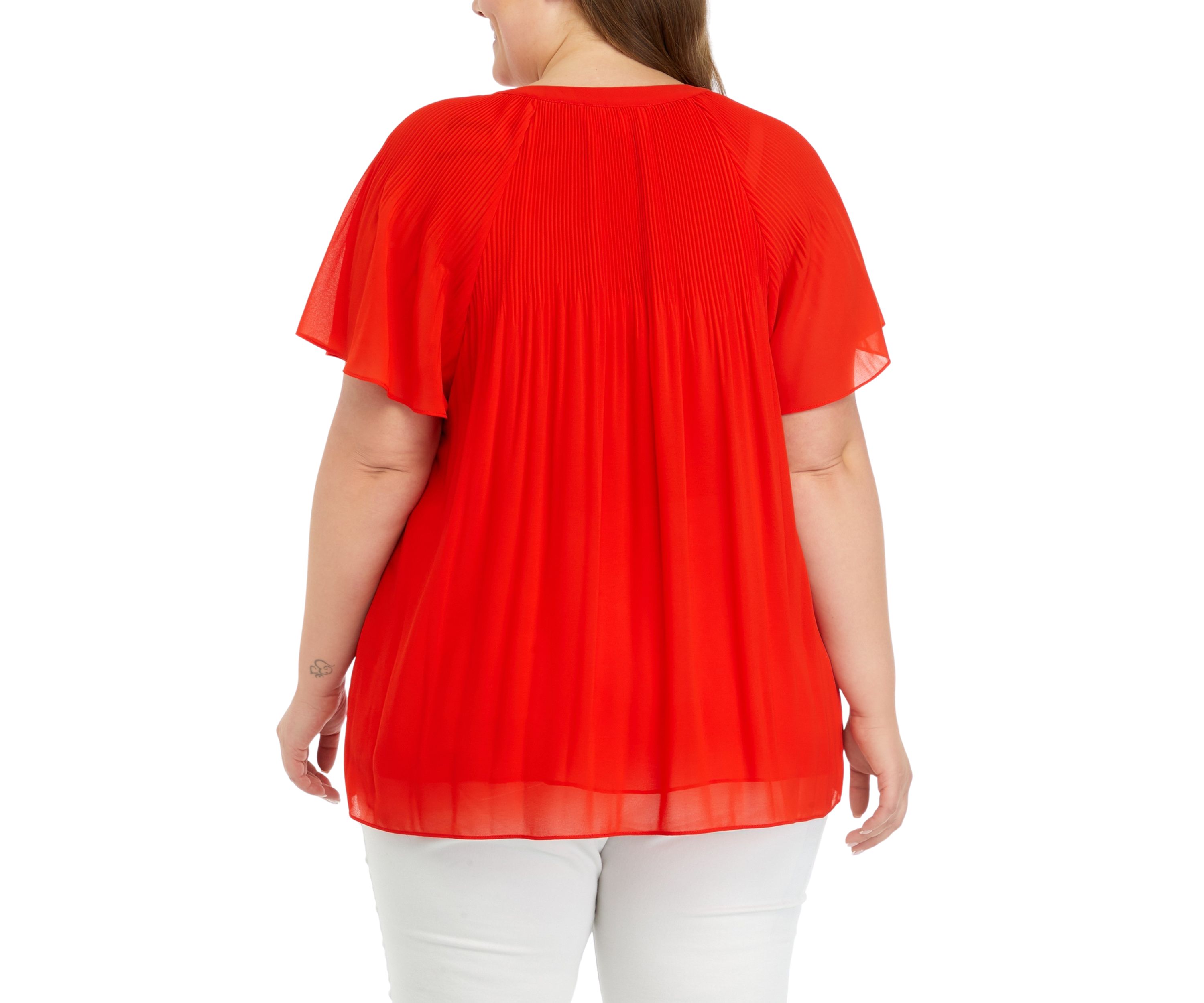 Plus Size Woven Ruffle Top