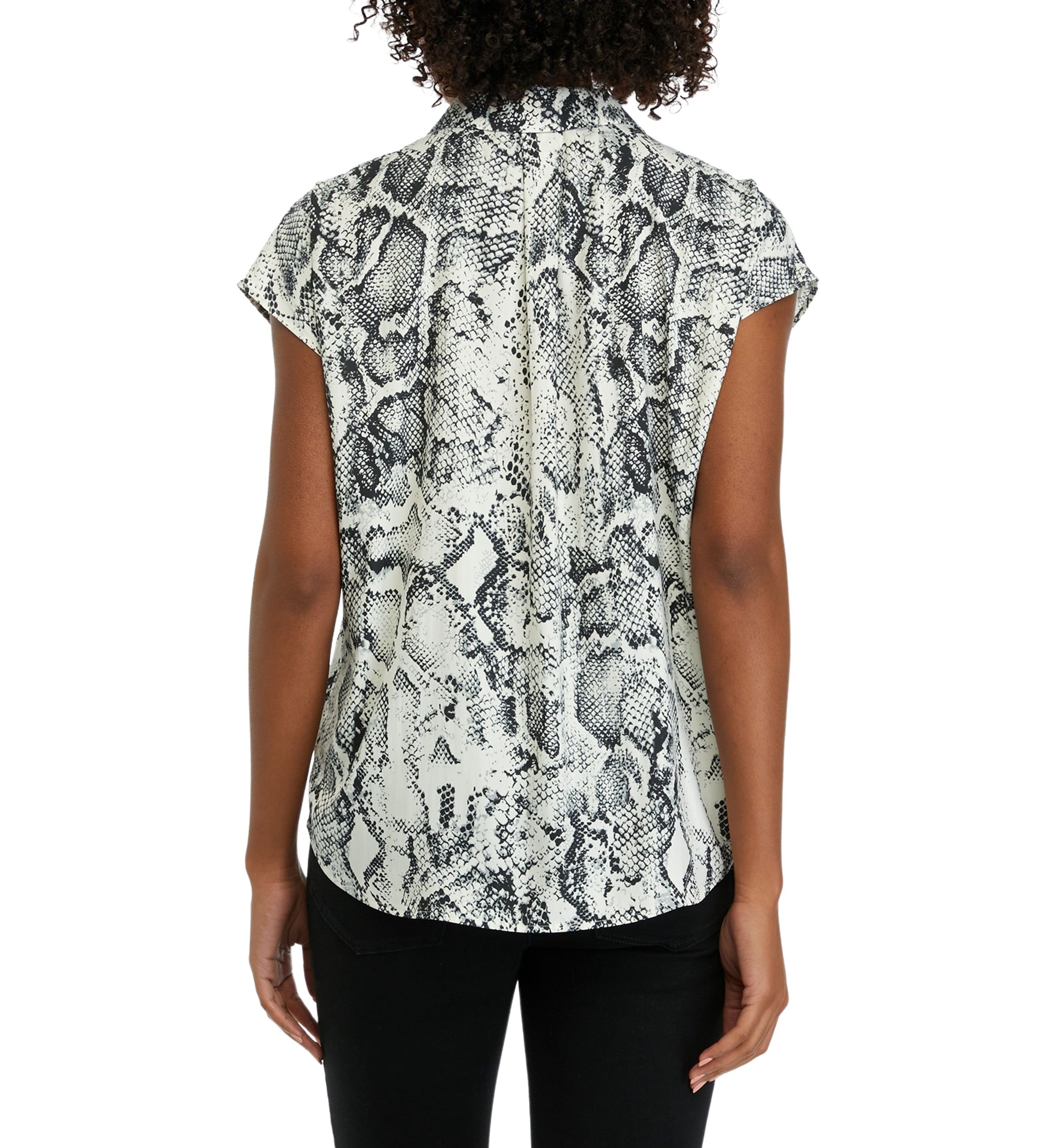 Womens Printed Short Sleeve Camp Shirt
