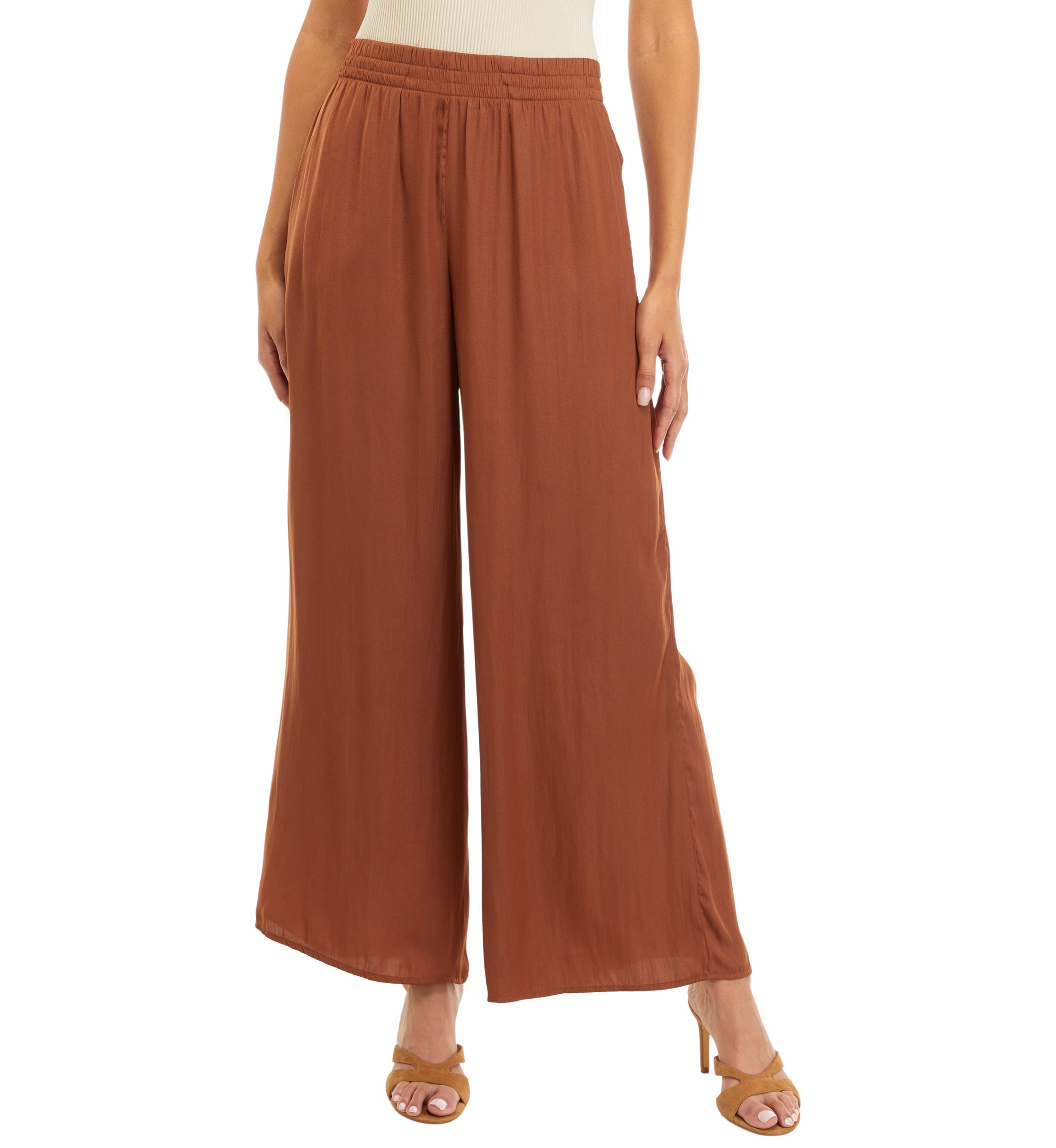 Solid Wide Leg Pants