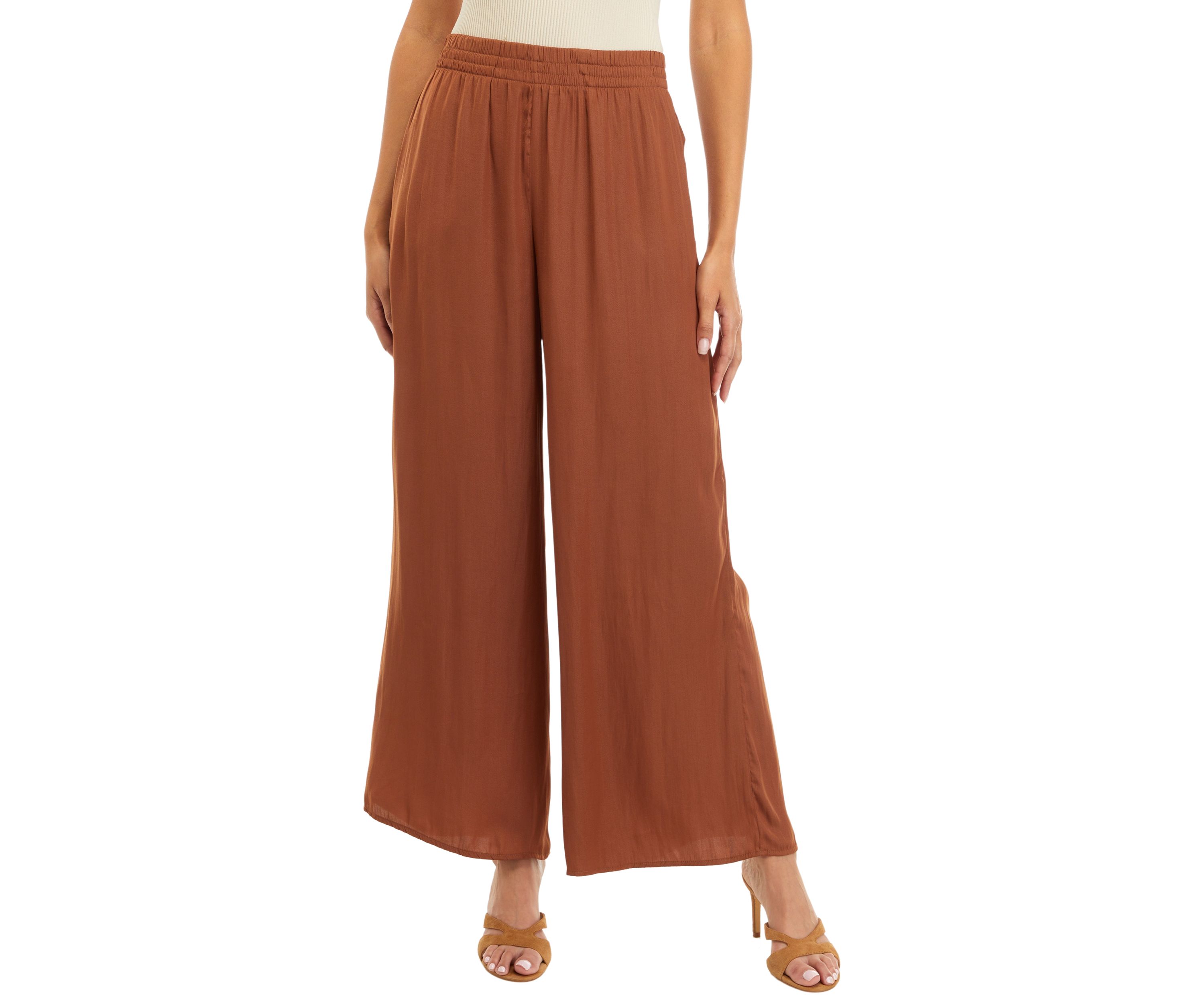 Solid Wide Leg Pants