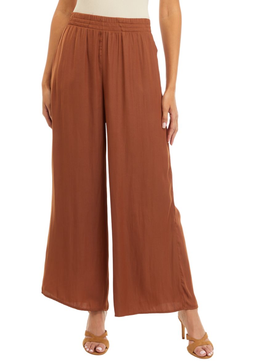 Solid Wide Leg Pants