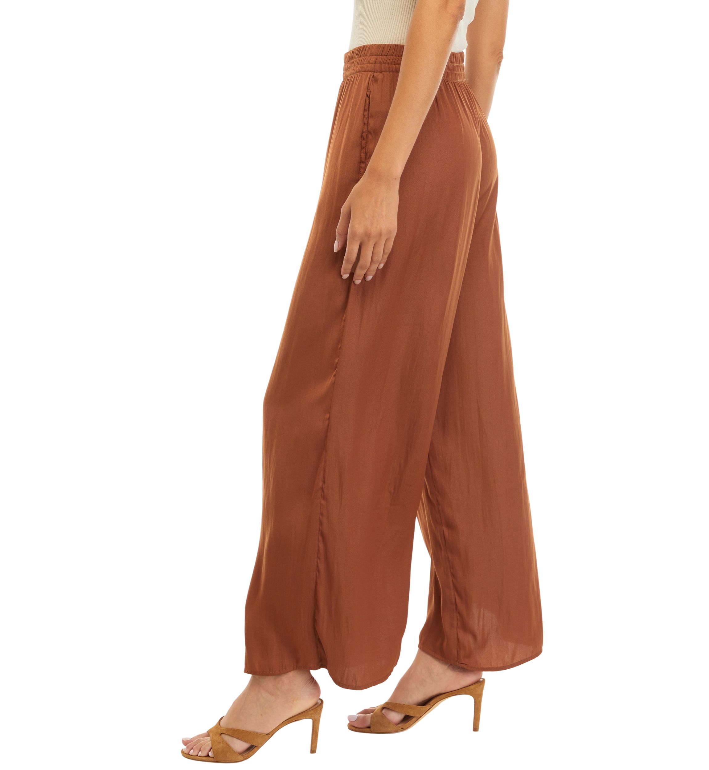 Solid Wide Leg Pants