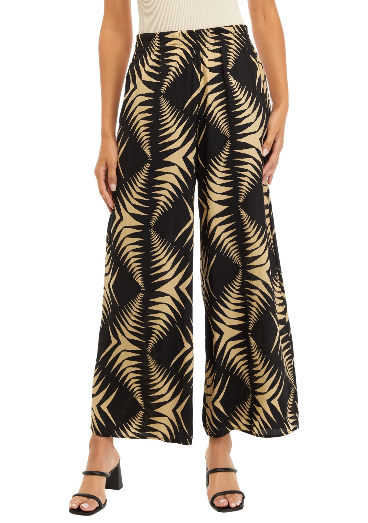 Womens Printed Wide Leg Pants