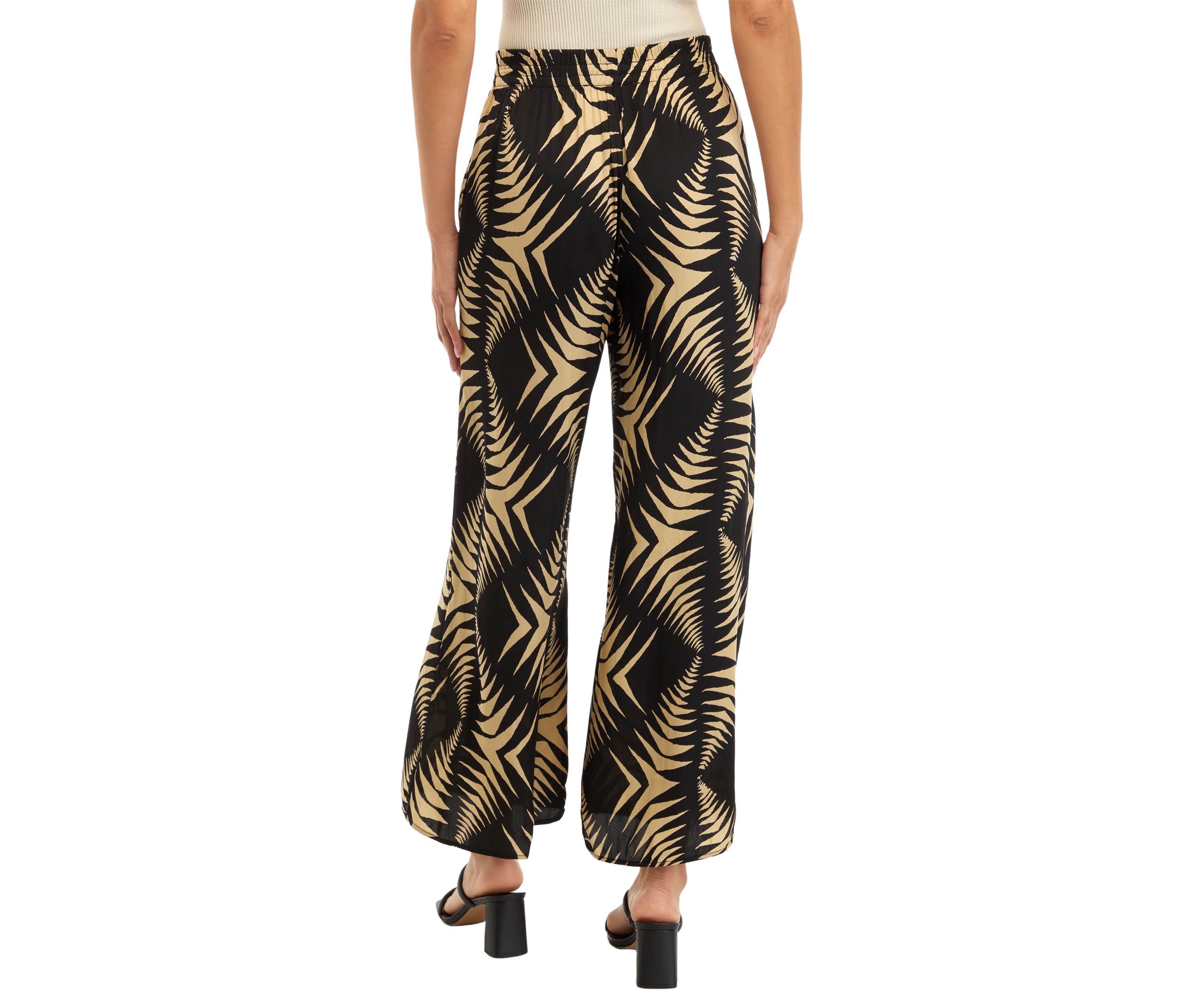 Womens Printed Wide Leg Pants