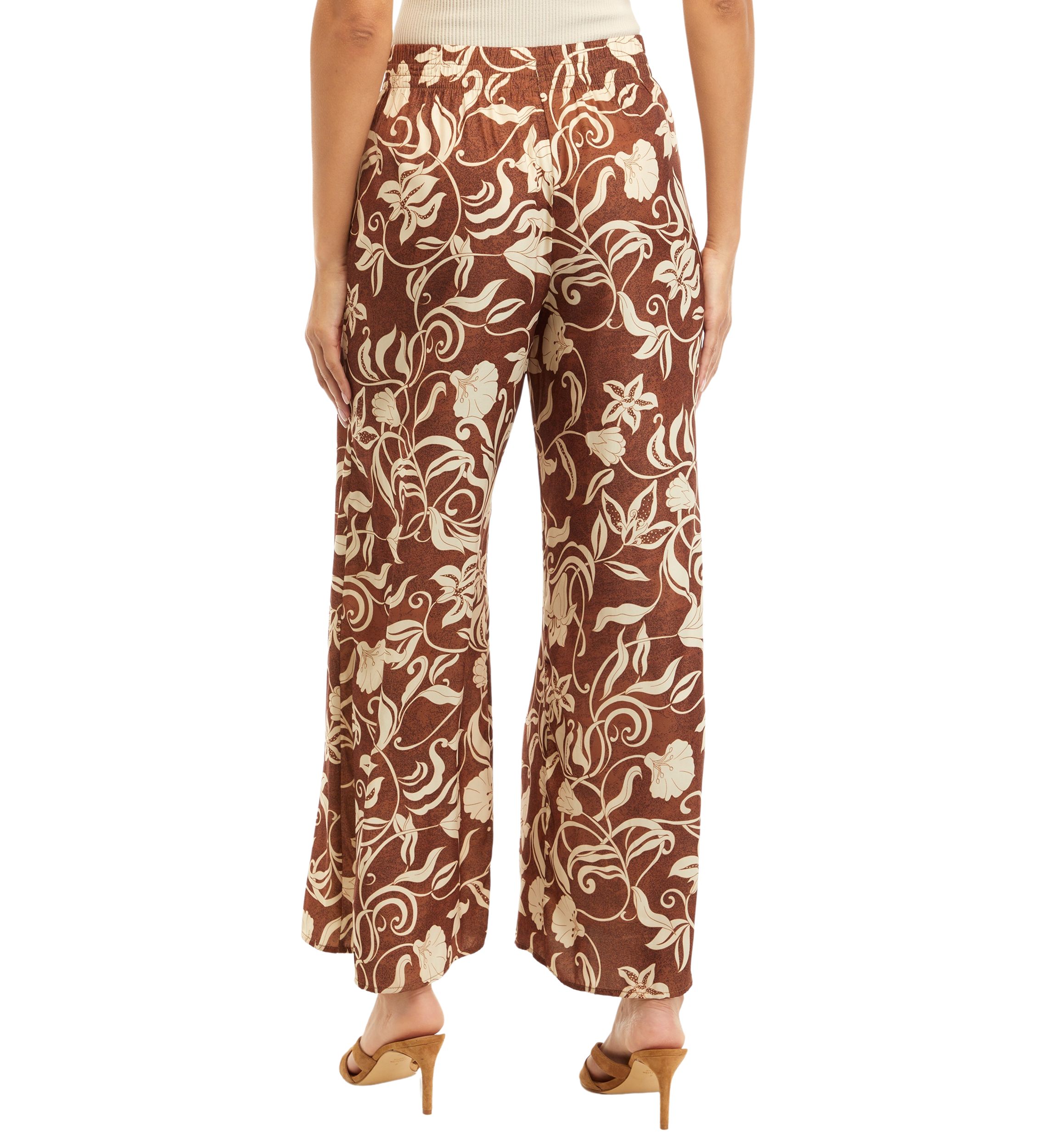Womens Printed Wide Leg Pants