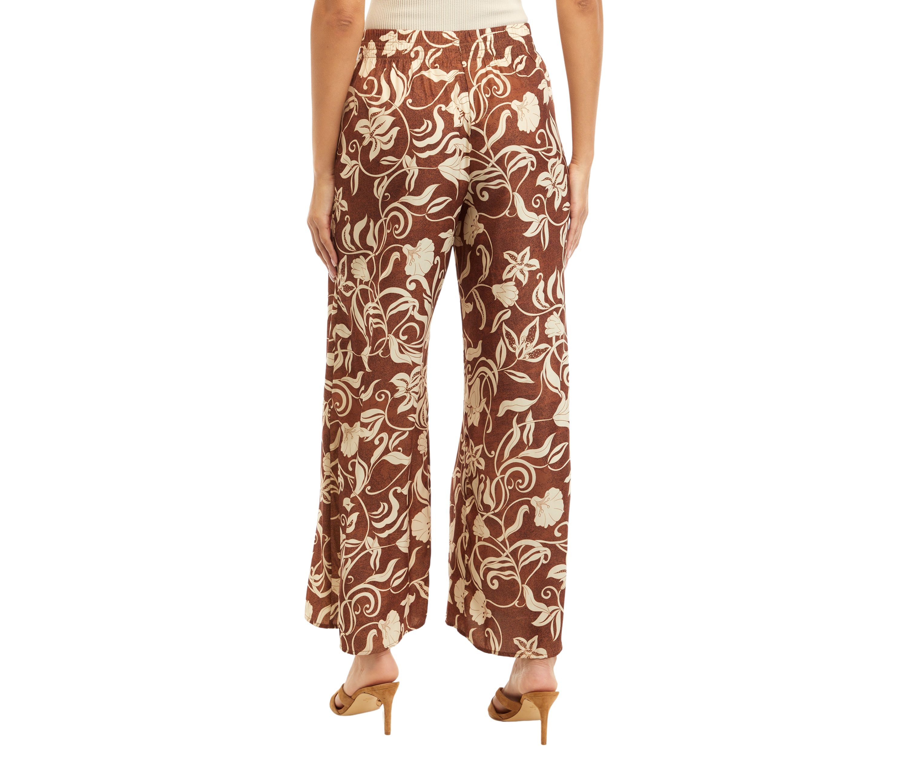 Womens Printed Wide Leg Pants