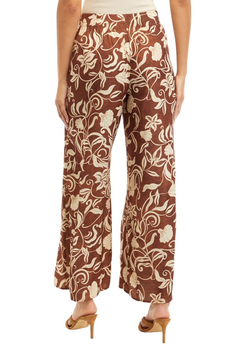 Womens Printed Wide Leg Pants