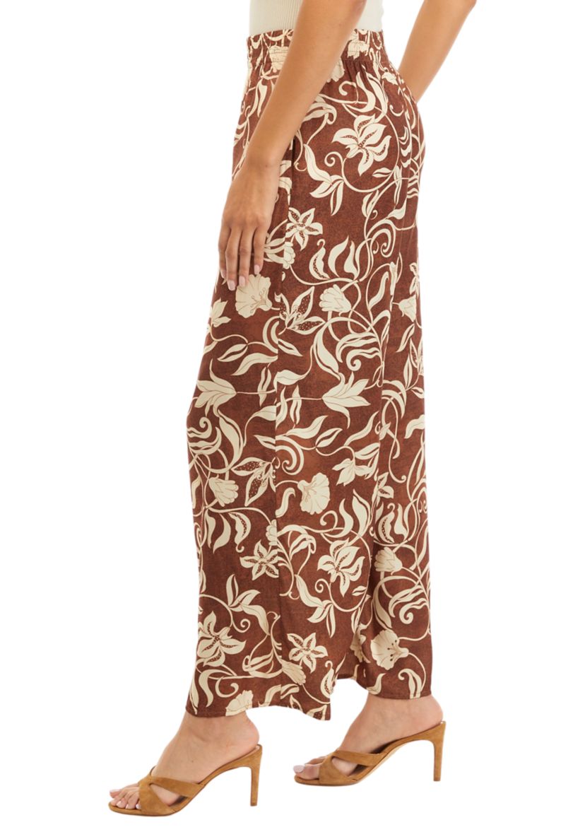 Womens Printed Wide Leg Pants