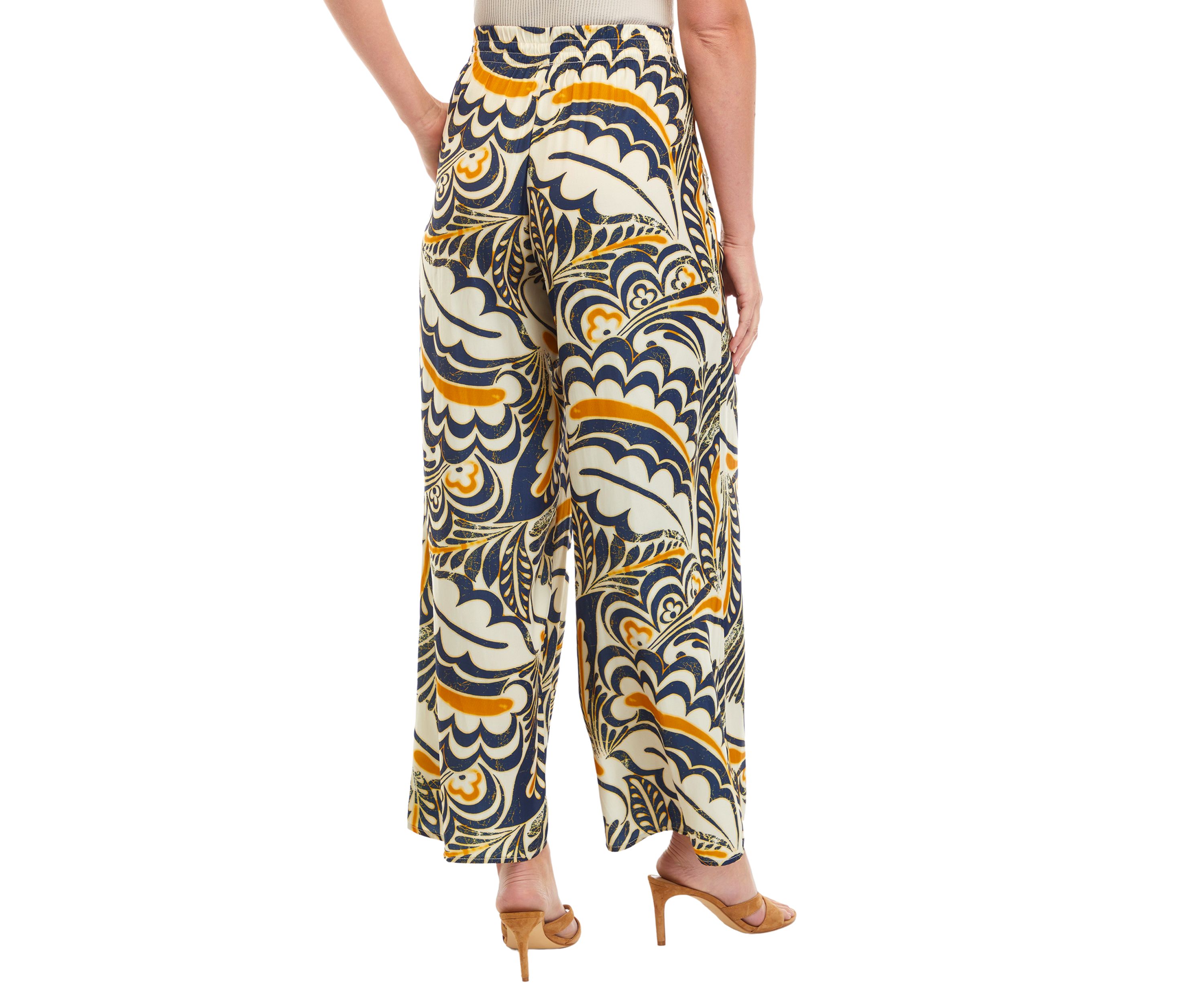 Womens Printed Wide Leg Pants