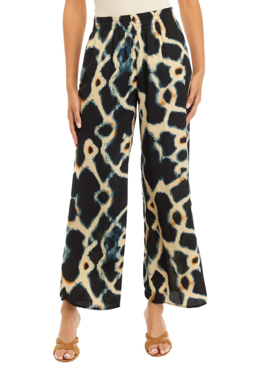 Womens Printed Wide Leg Pants
