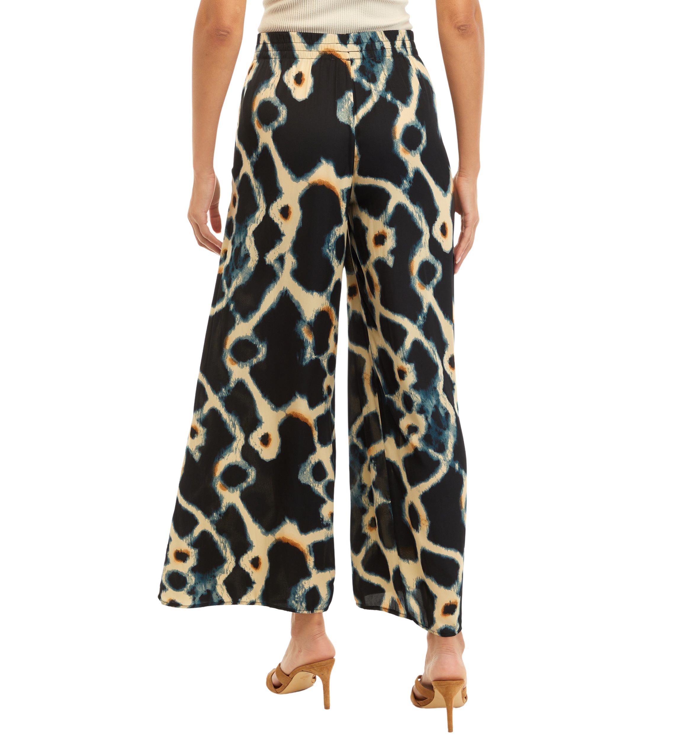 Womens Printed Wide Leg Pants