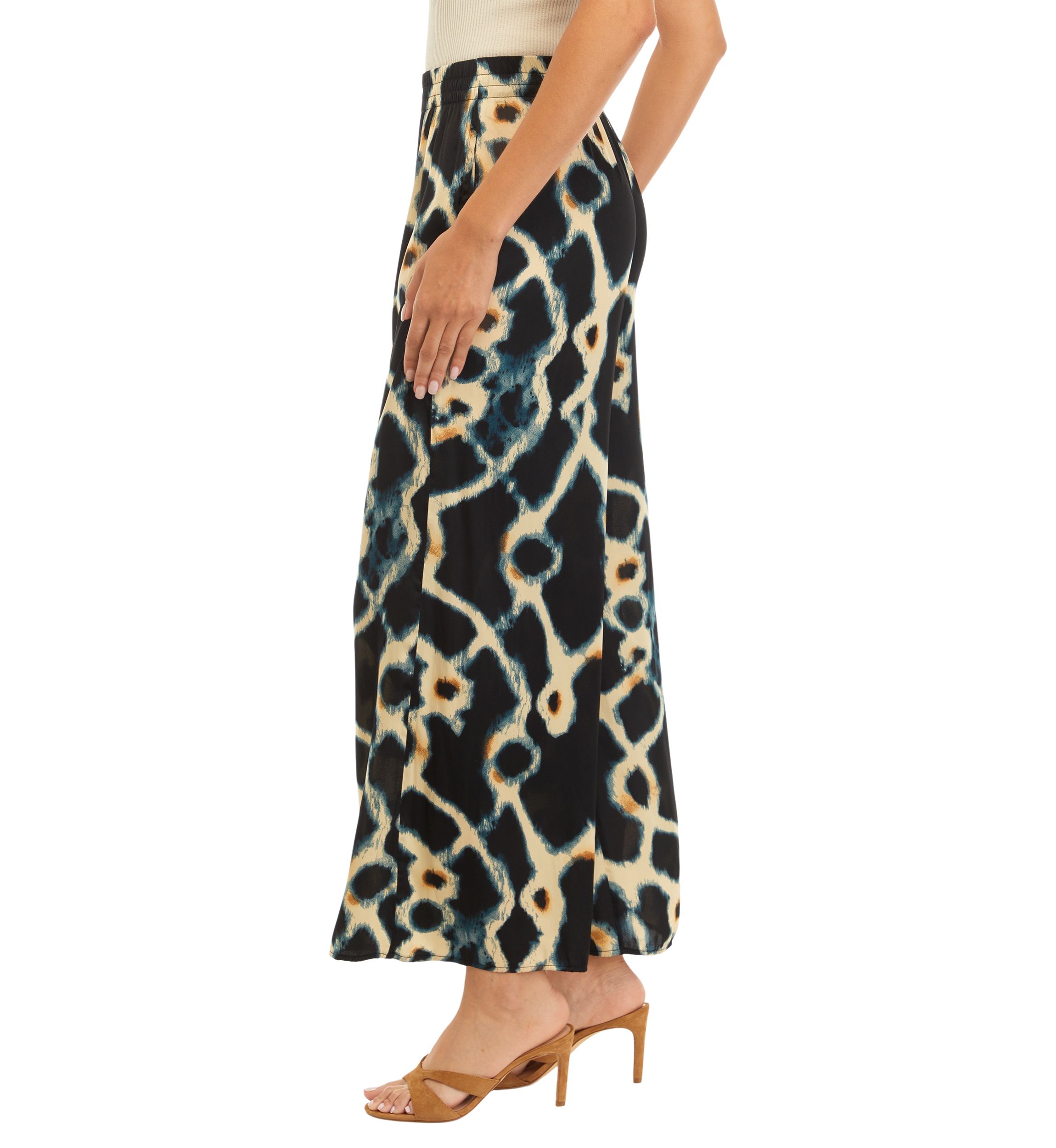 Womens Printed Wide Leg Pants