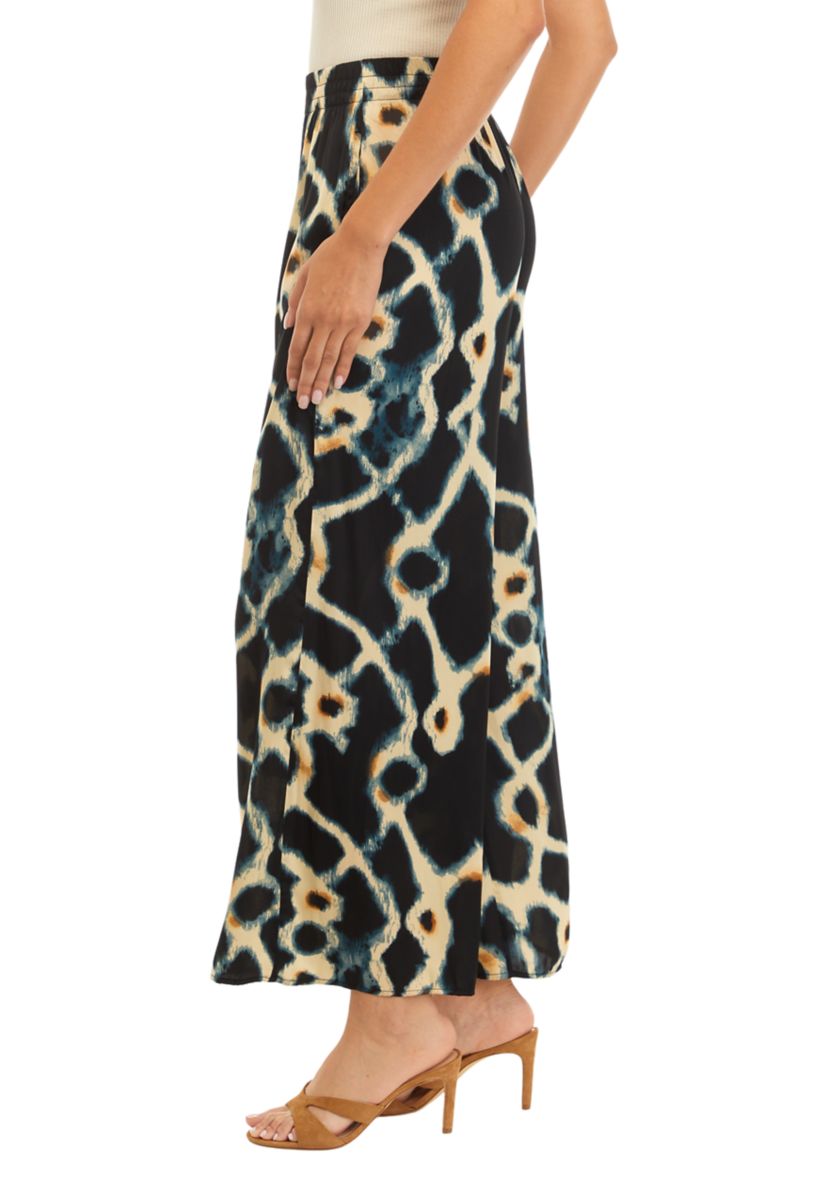 Womens Printed Wide Leg Pants