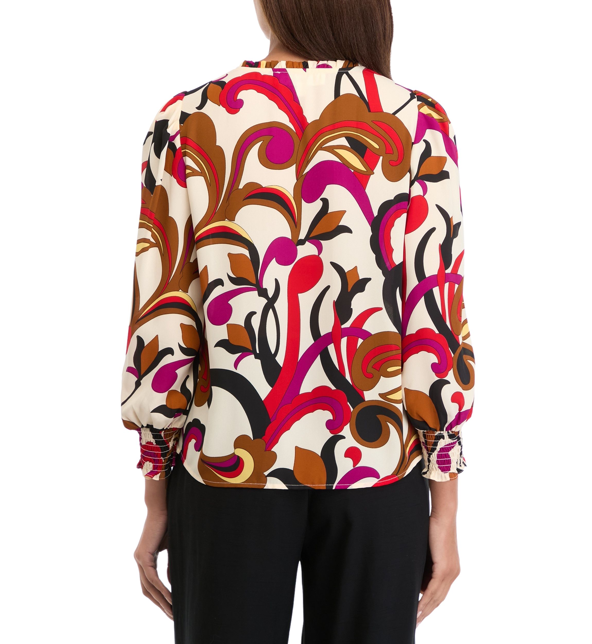 Womens Long Sleeve Printed Blouse