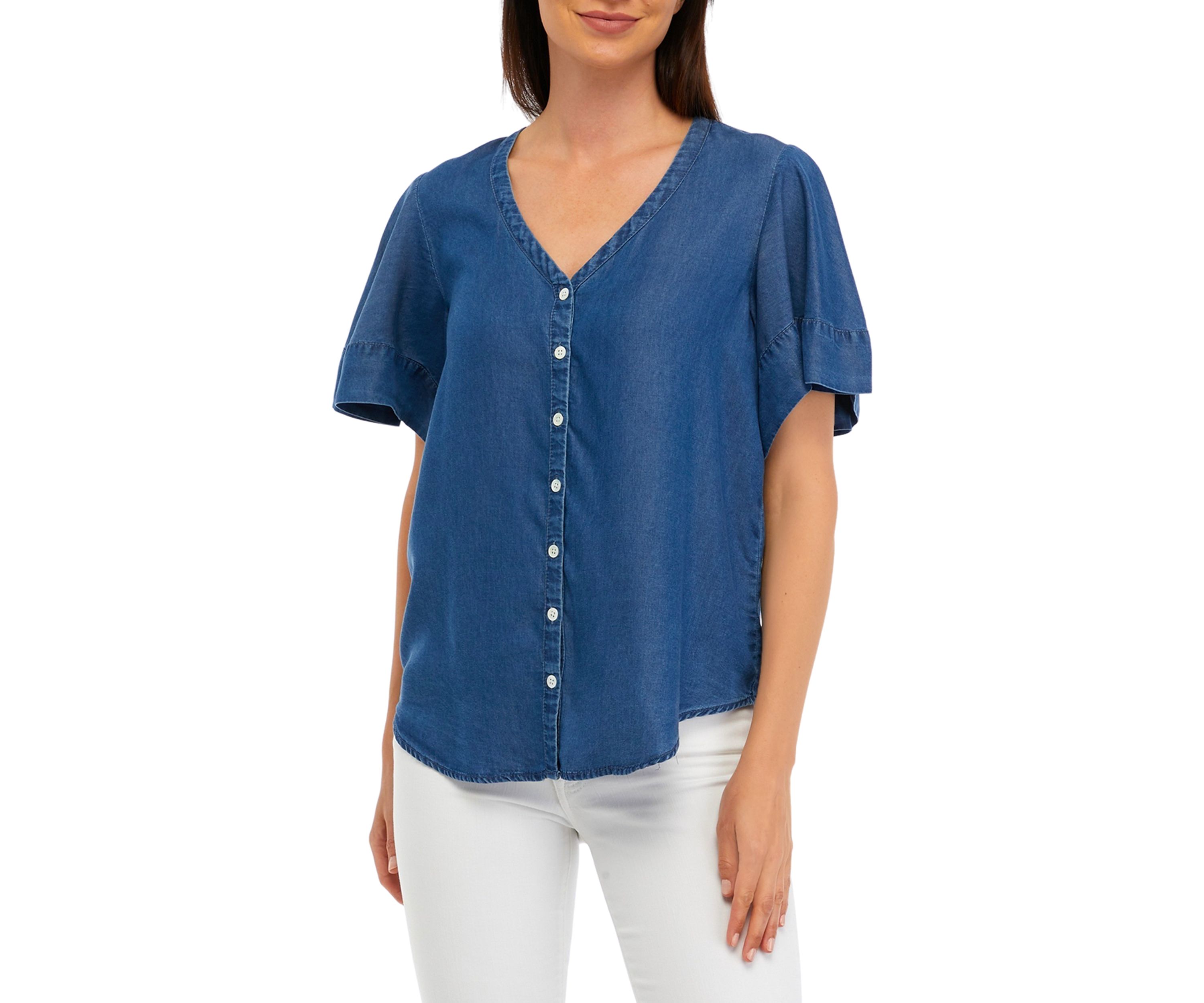 Womens Button Front Top