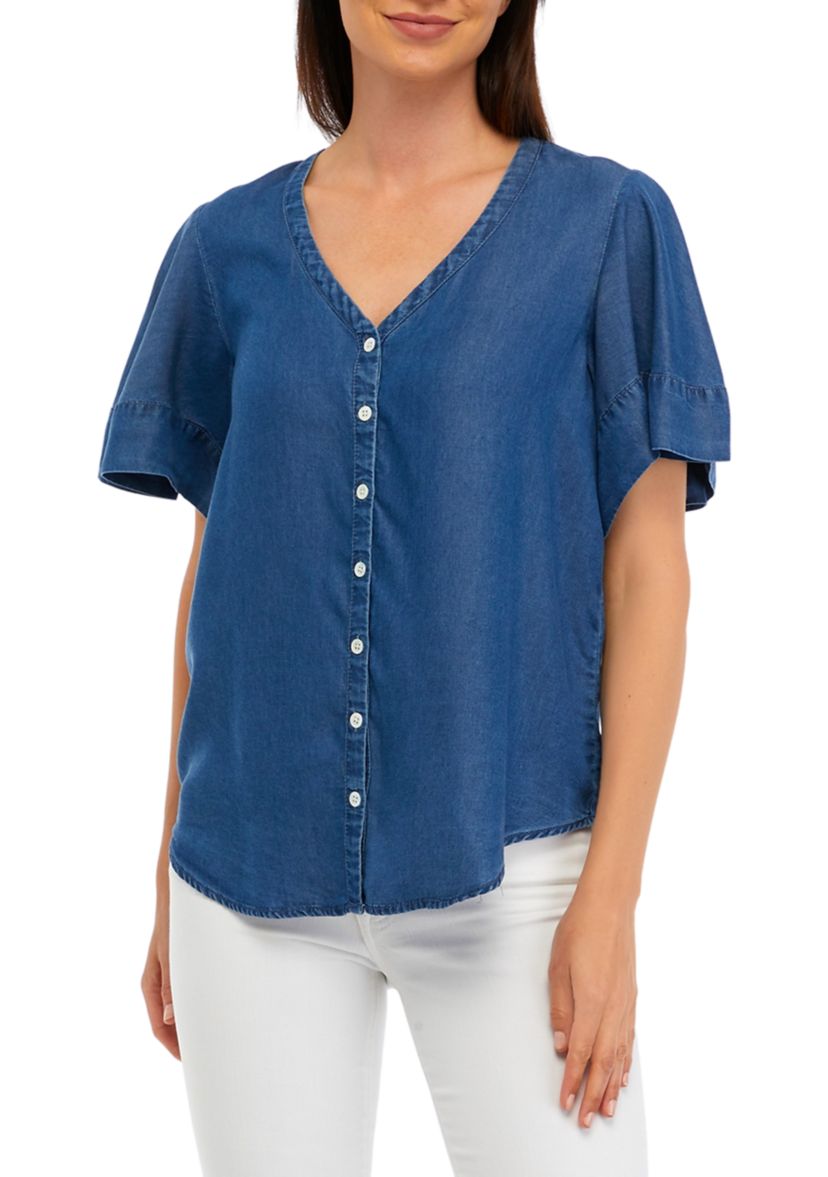 Womens Button Front Top