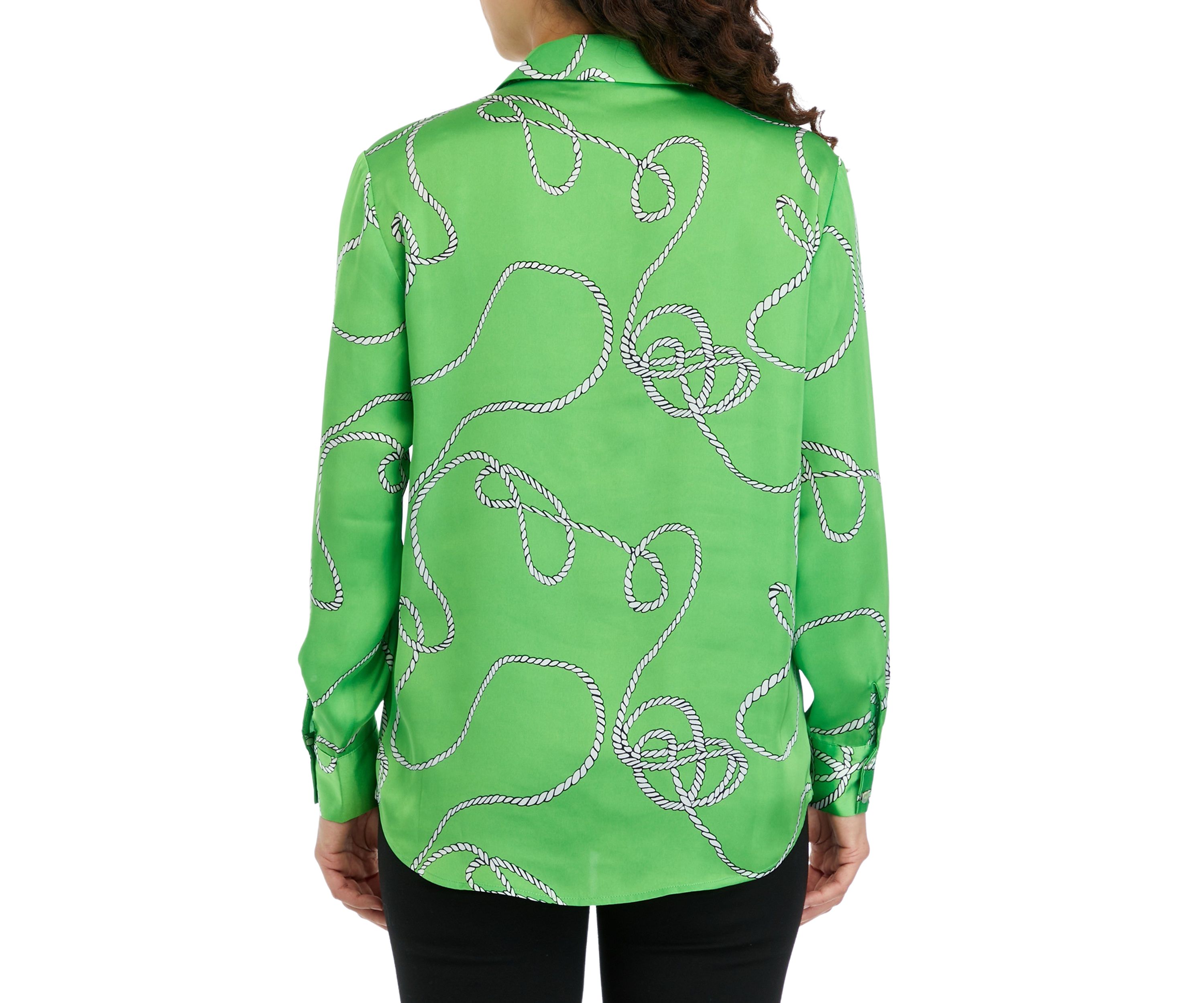 Petite Printed Button Down Blouse