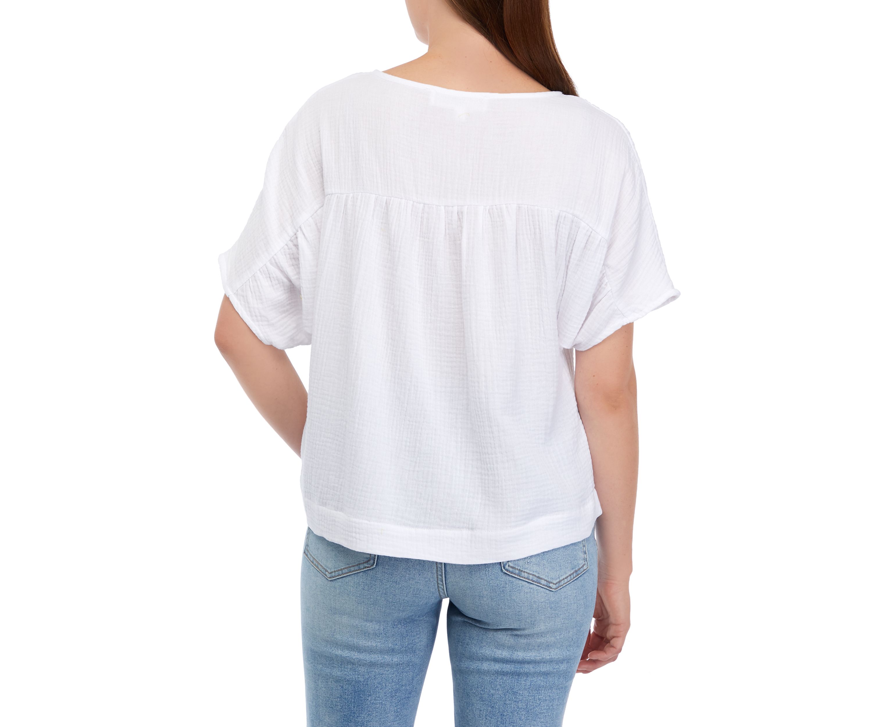 Womens Dolman Sleeve Henley Shirt 