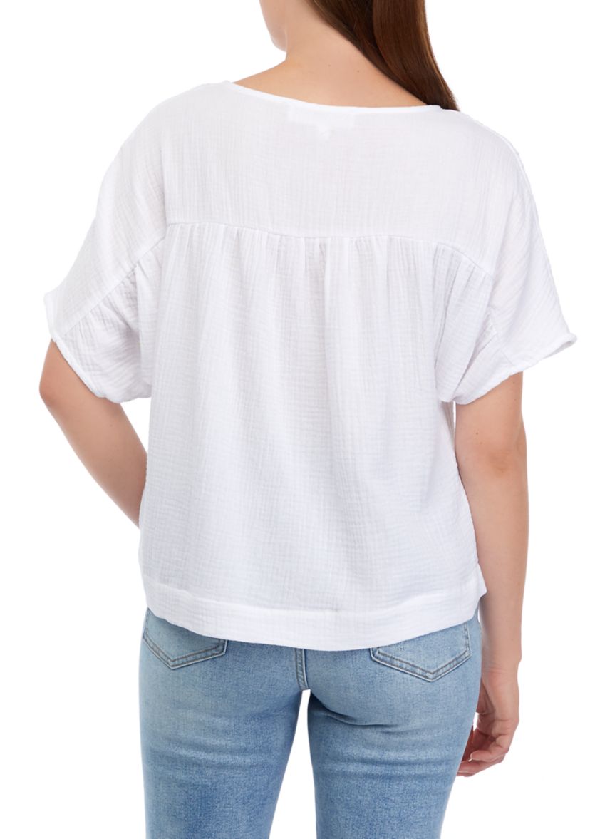 Womens Dolman Sleeve Henley Shirt 