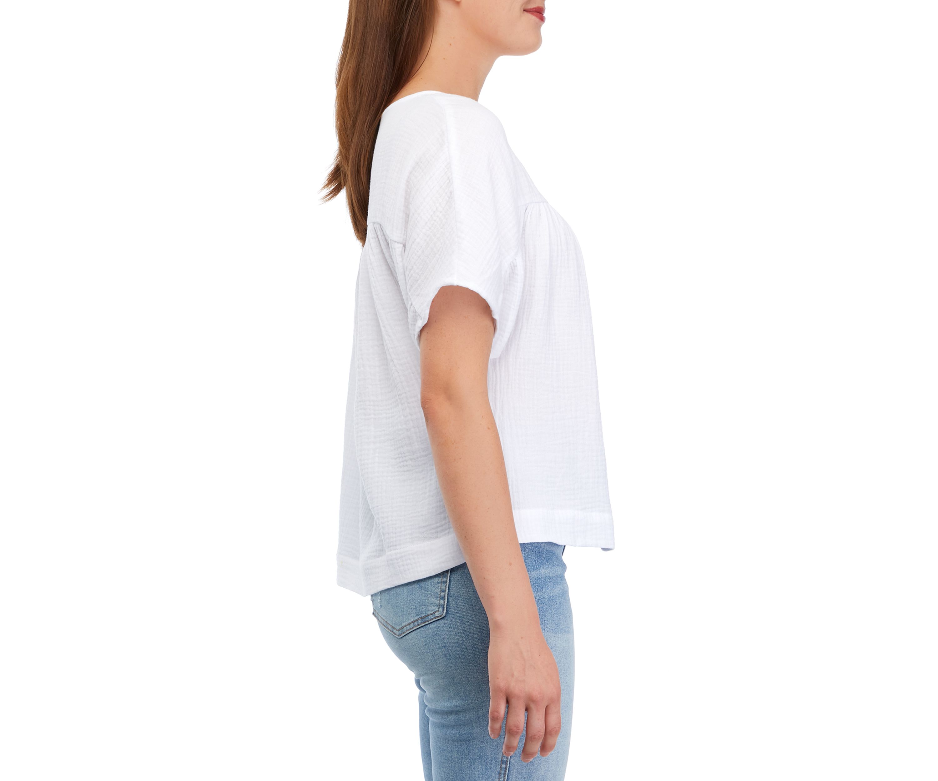 Womens Dolman Sleeve Henley Shirt 