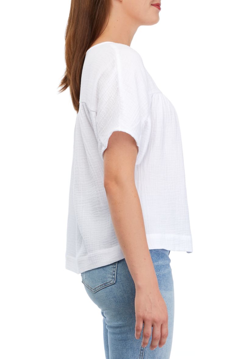 Womens Dolman Sleeve Henley Shirt 